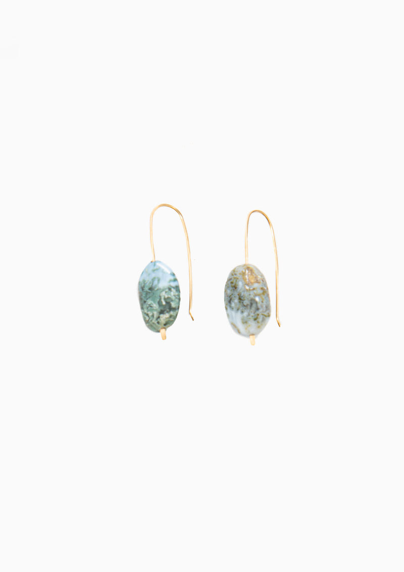 Stone Drop Earrings | Textured Blue Opal