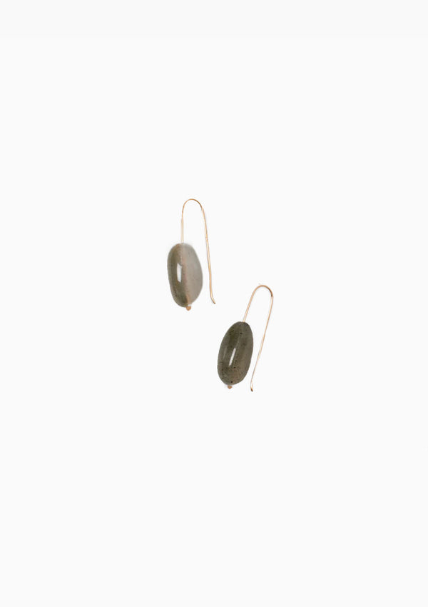 Stone Drop Earrings | Mossy Quartz