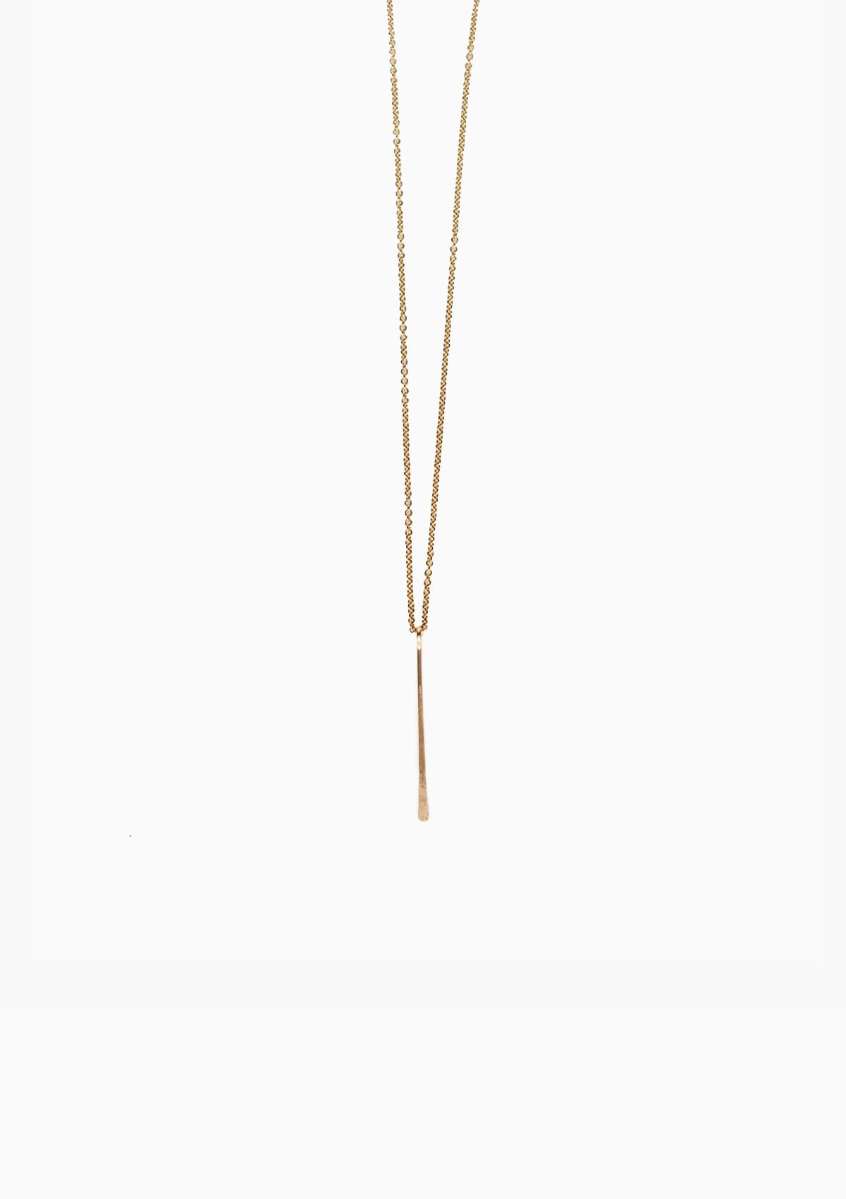 14K Single Fringe Necklace, 18" 1.1mm