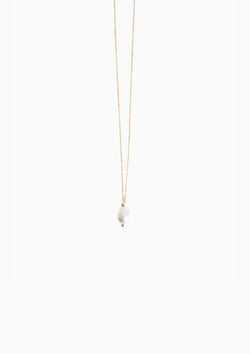 Petite Pearl Drop Necklace | White