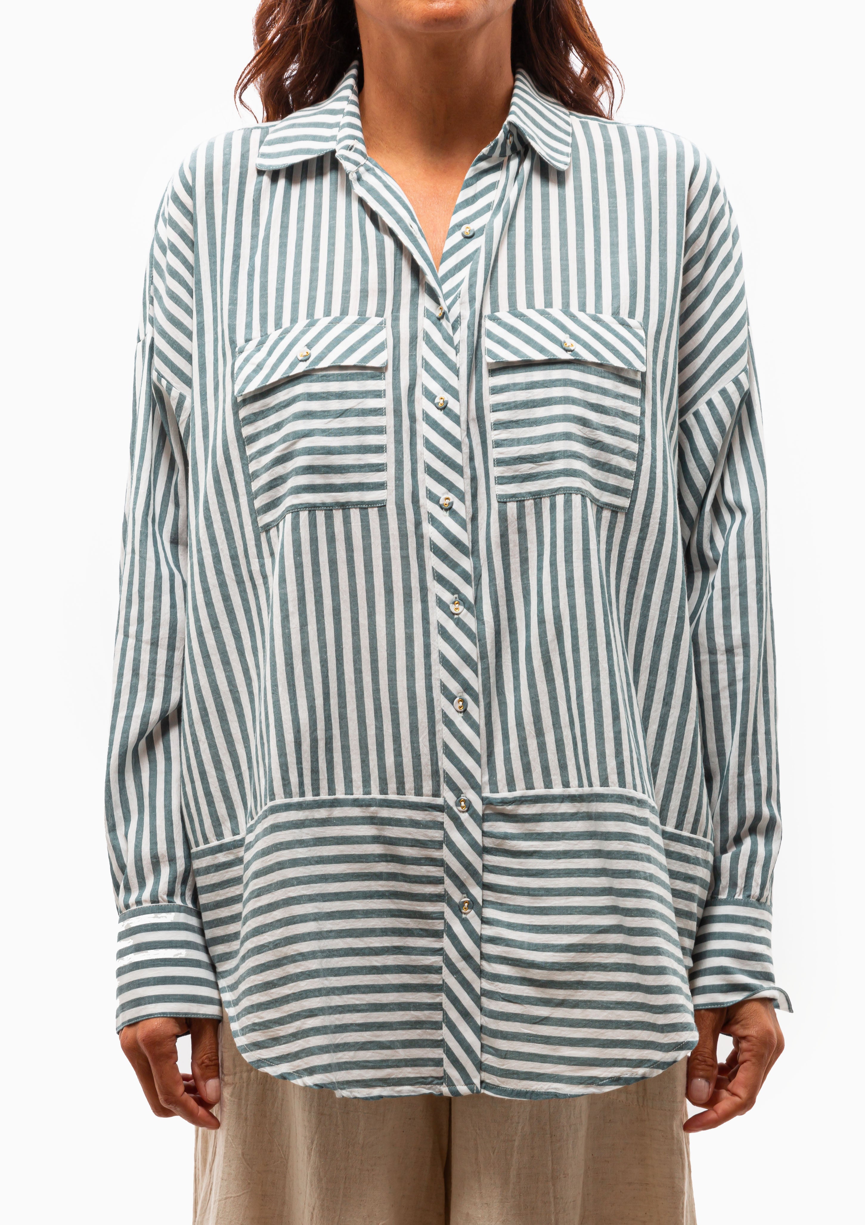 Kyoto Shirt | Ocean Stripe