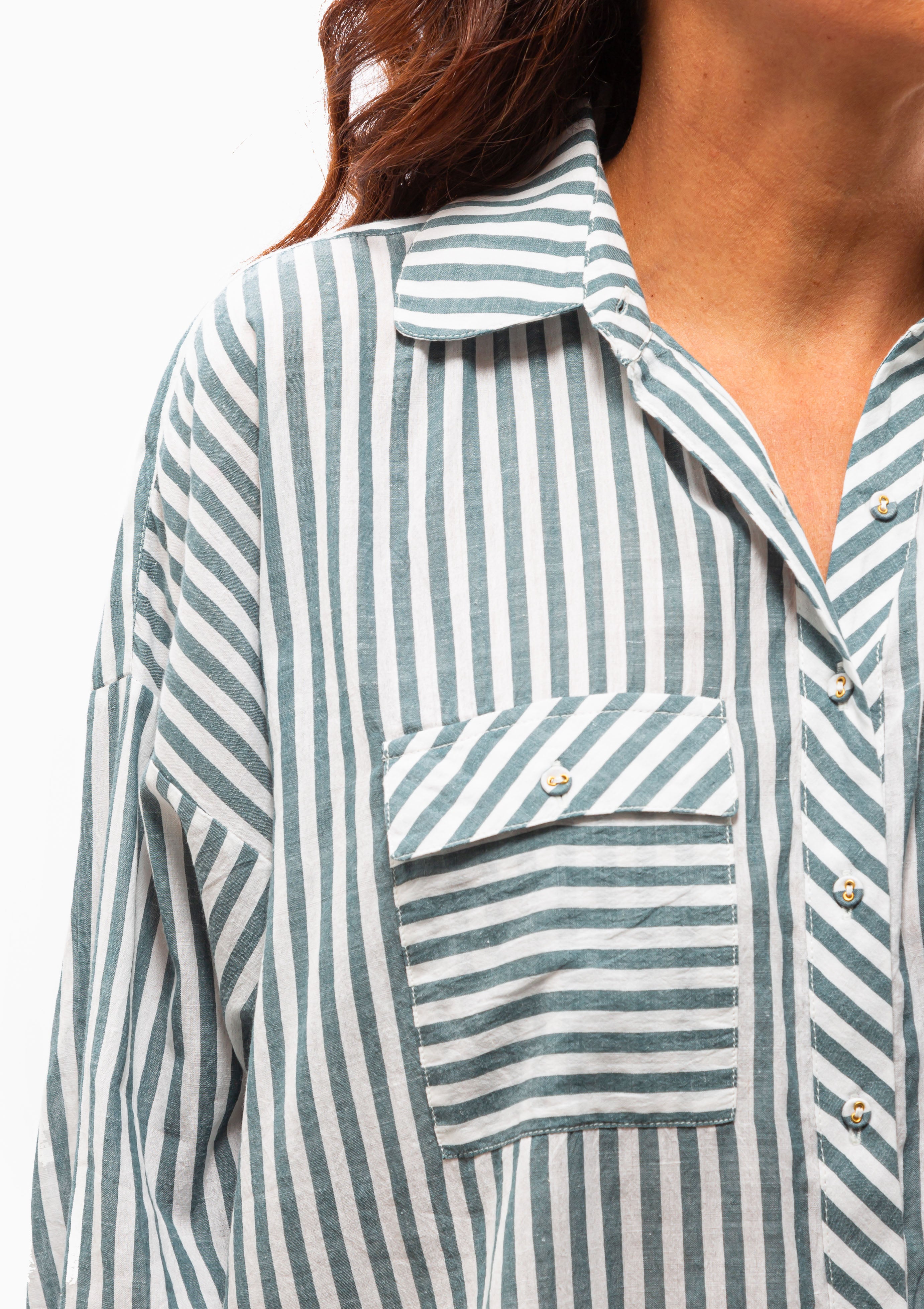 Kyoto Shirt | Ocean Stripe