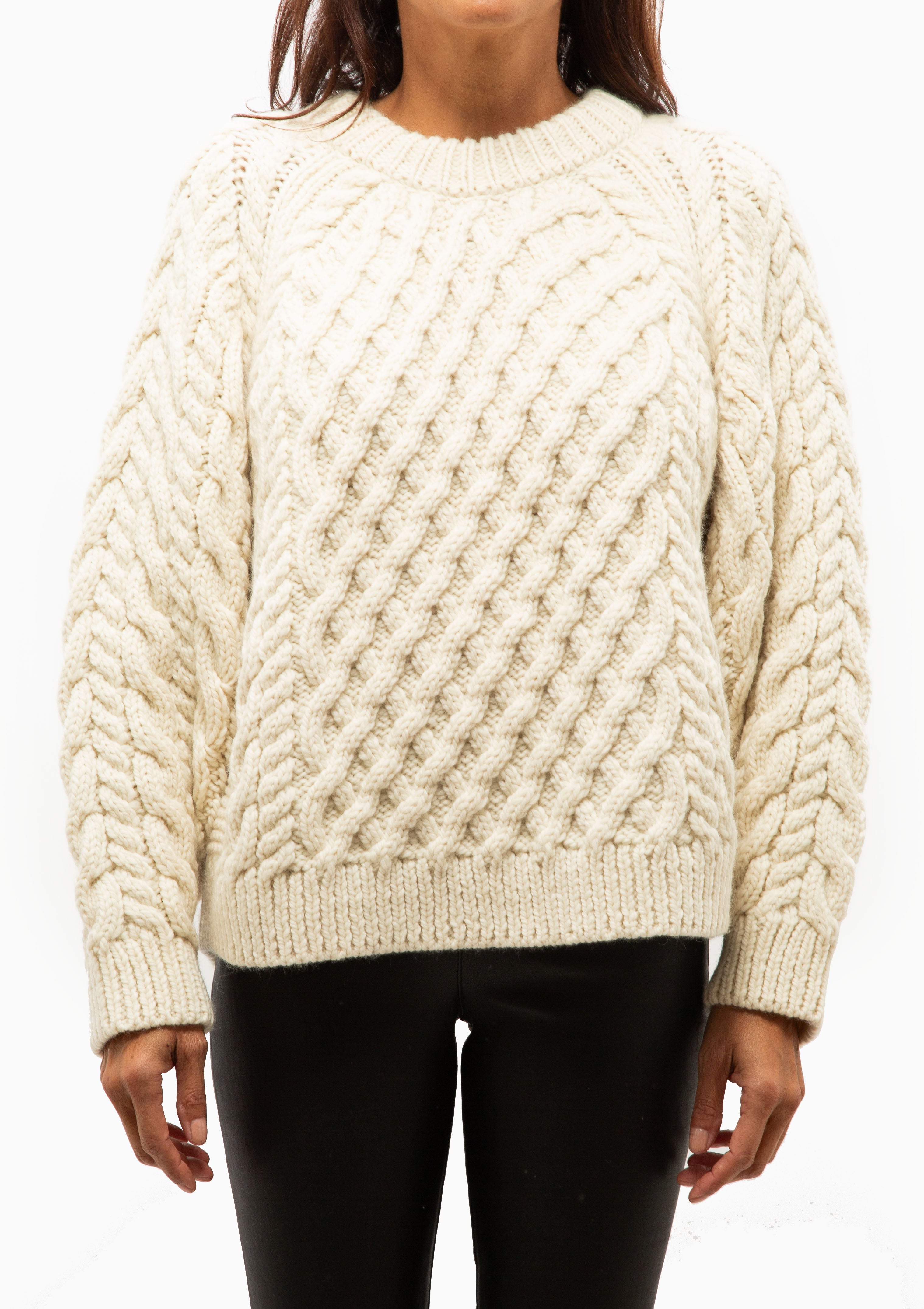 Cross Hatch Raglan Crewneck | Cream