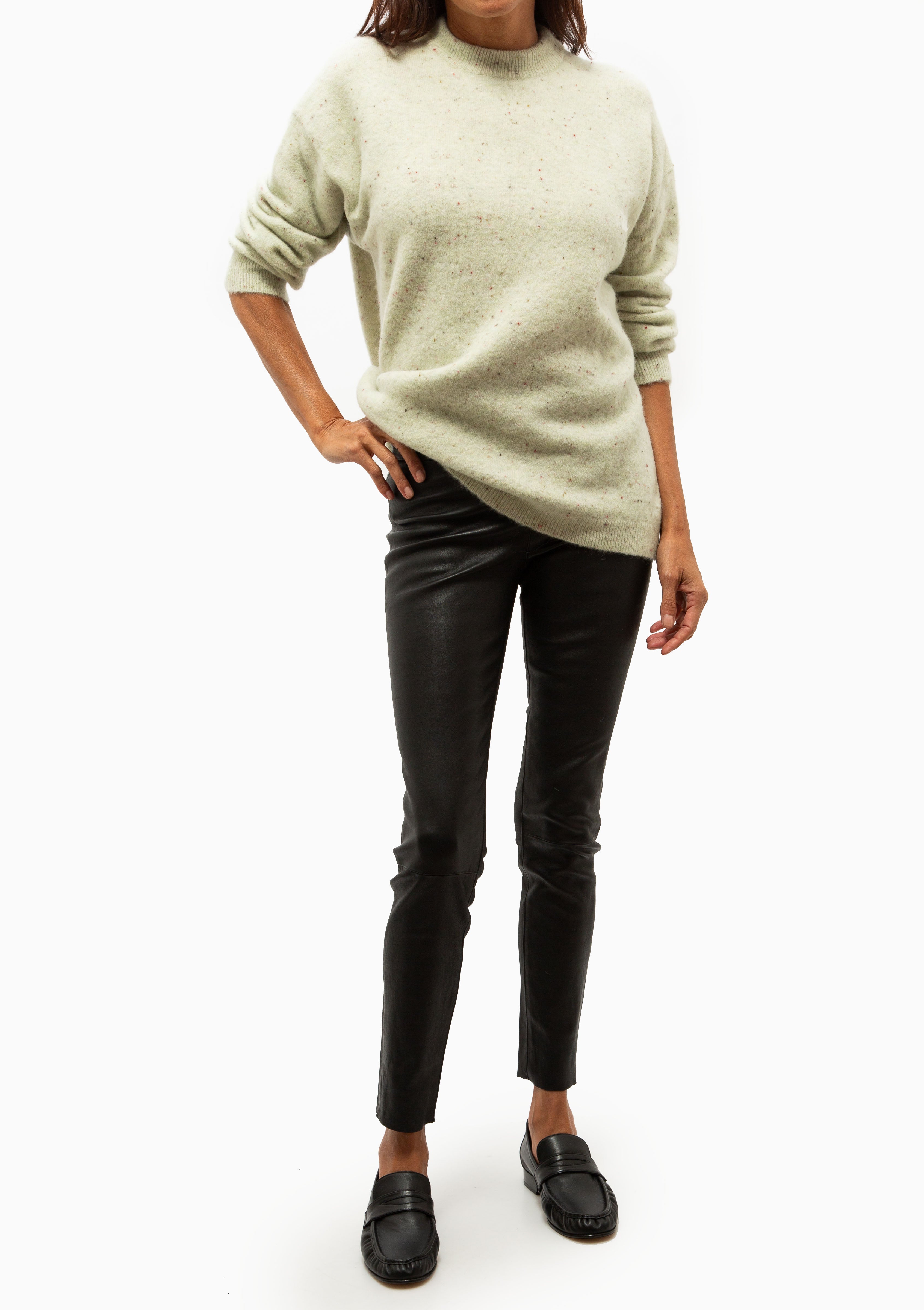 Megan Crewneck | Freckled Lime