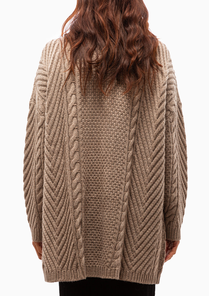 Cable Cardigan | Roasted Almond