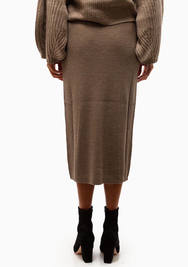 Ribbed Midi Skirt | Toffee