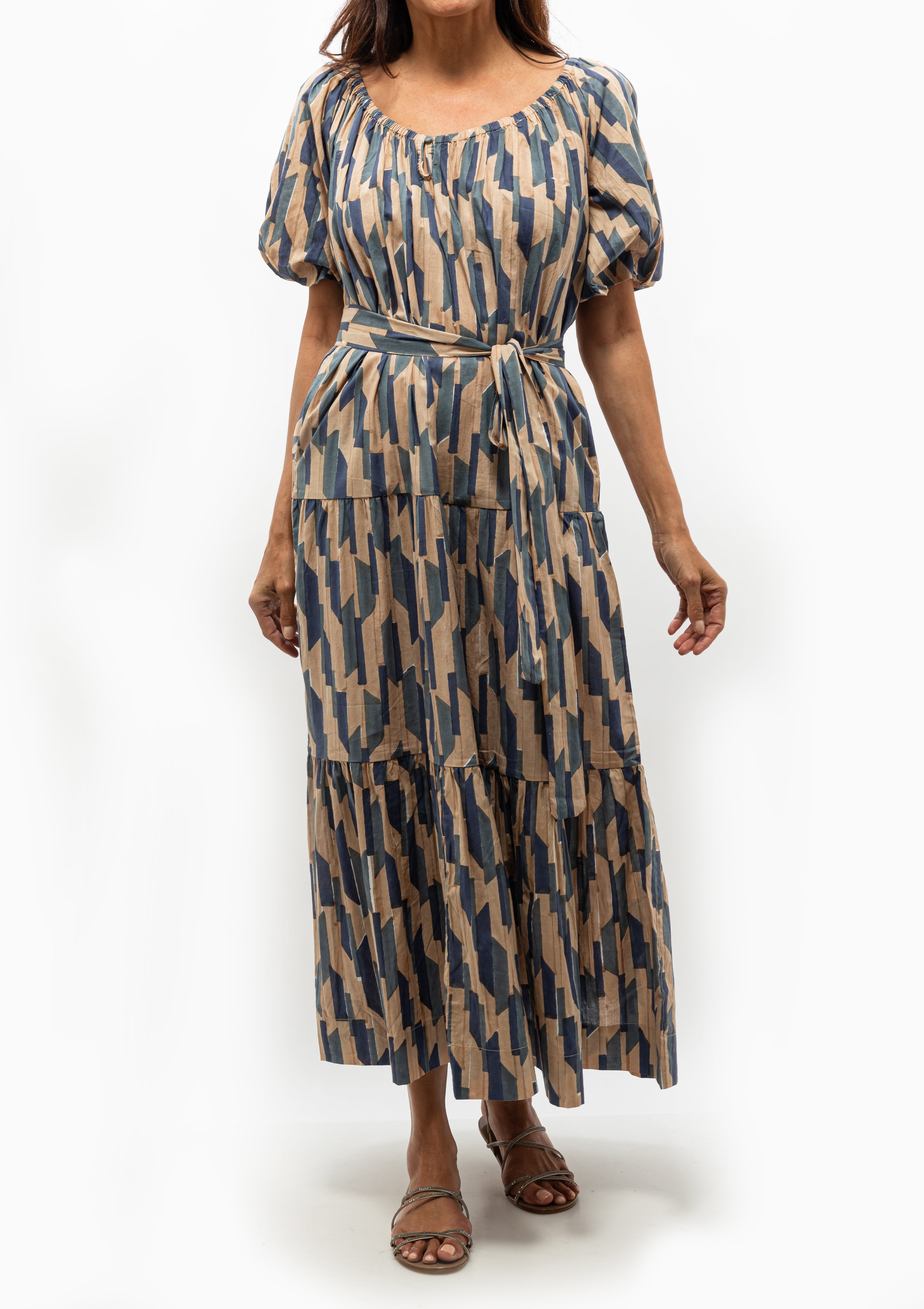 Romantic and versatile, the Mirth Capri Dress in Cerulean Rainfall is effortless fashion. Available at Diani Boutique.