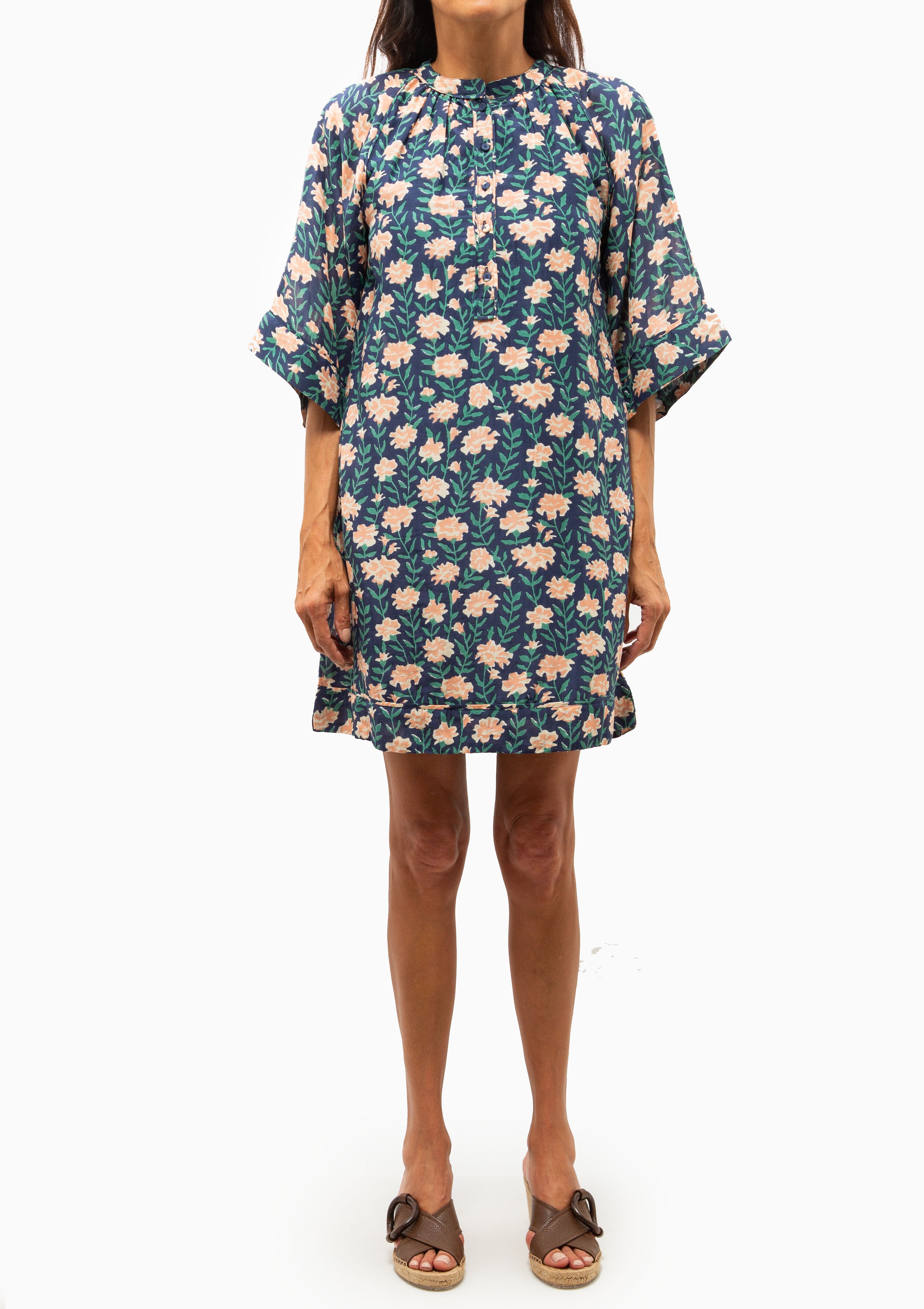 Faro Short Dress | Midnight Pink Carnation
