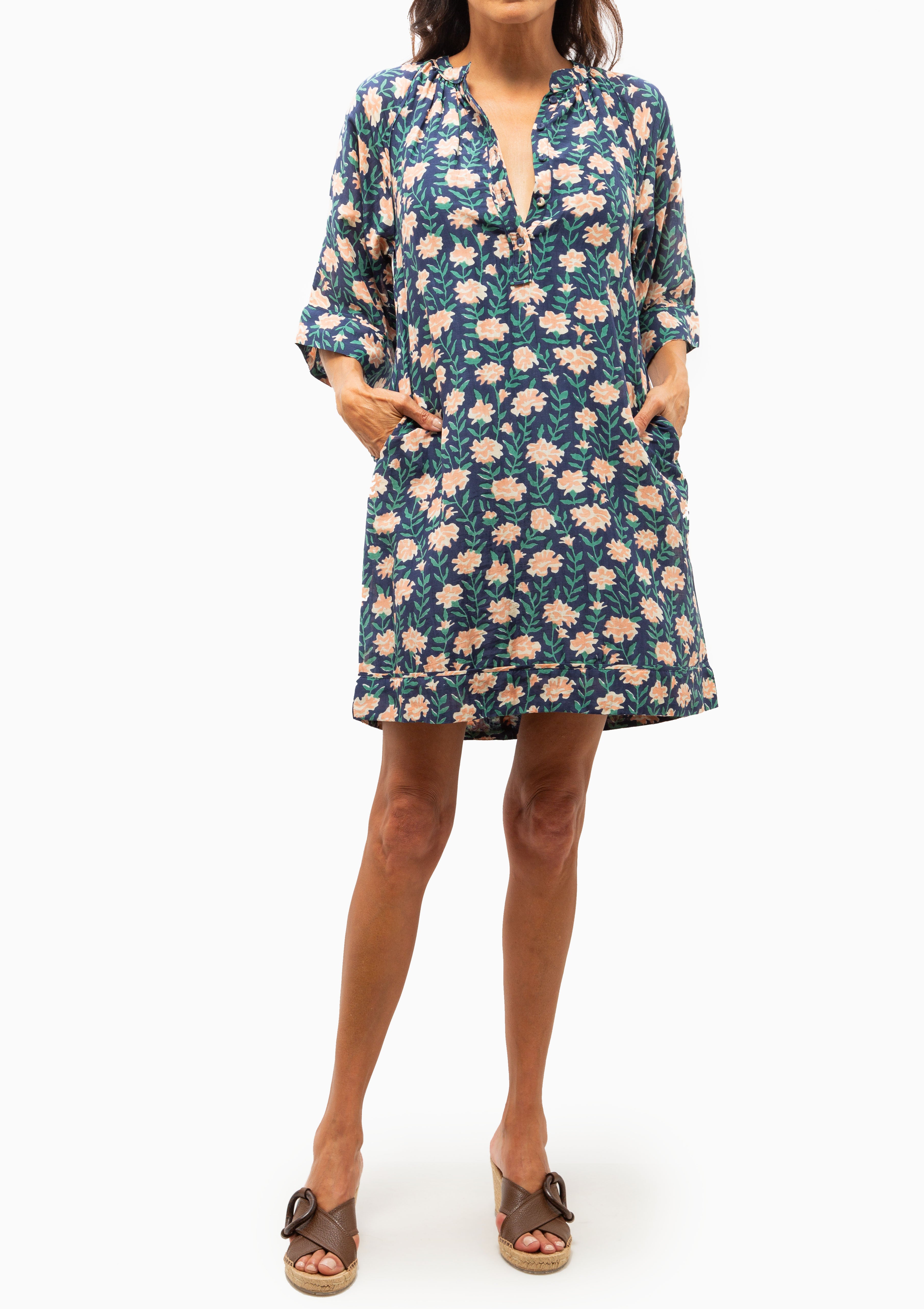 Faro Short Dress | Midnight Pink Carnation