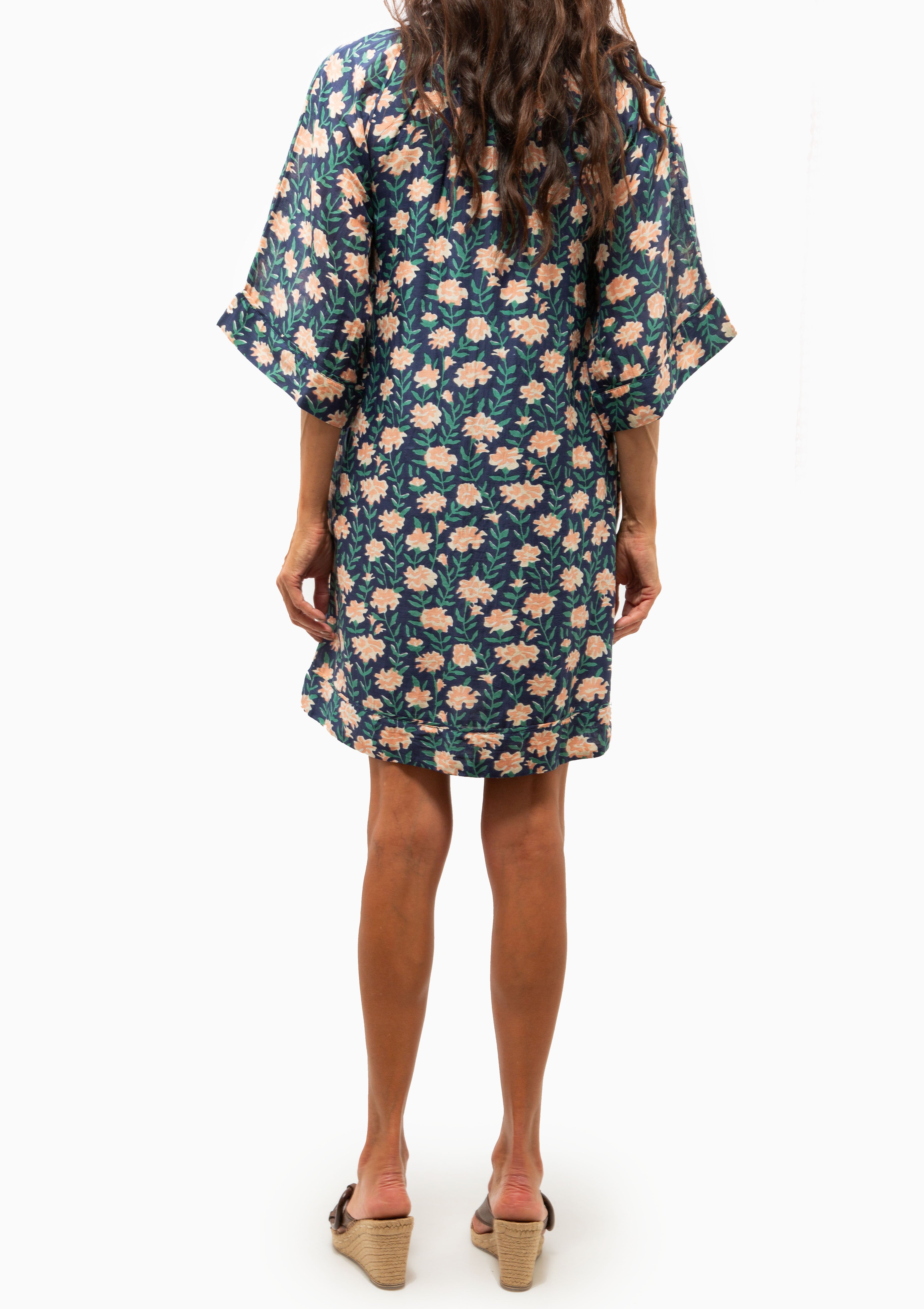 Faro Short Dress | Midnight Pink Carnation