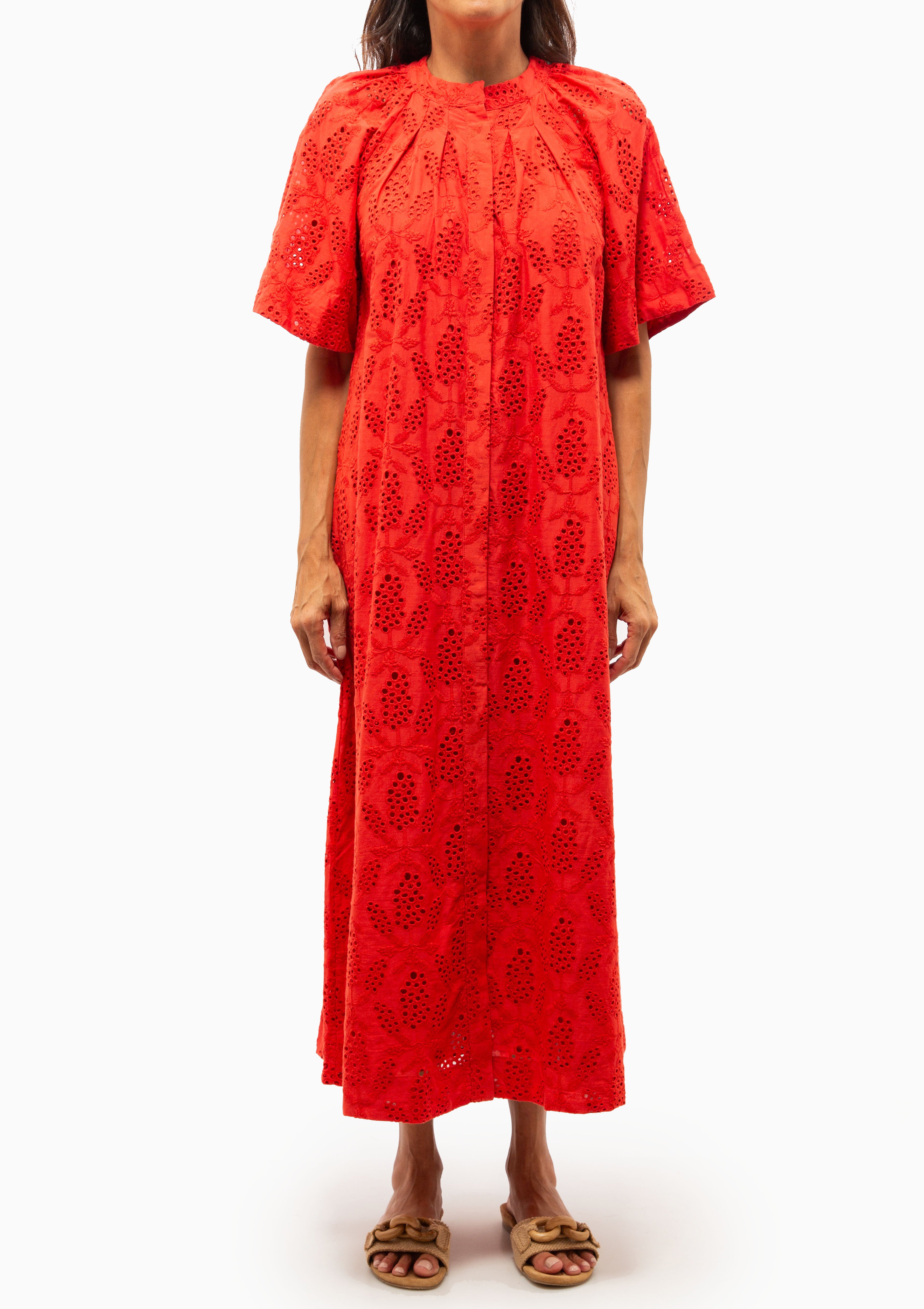Somerset Dress | Chili Hyacinth Eyelet