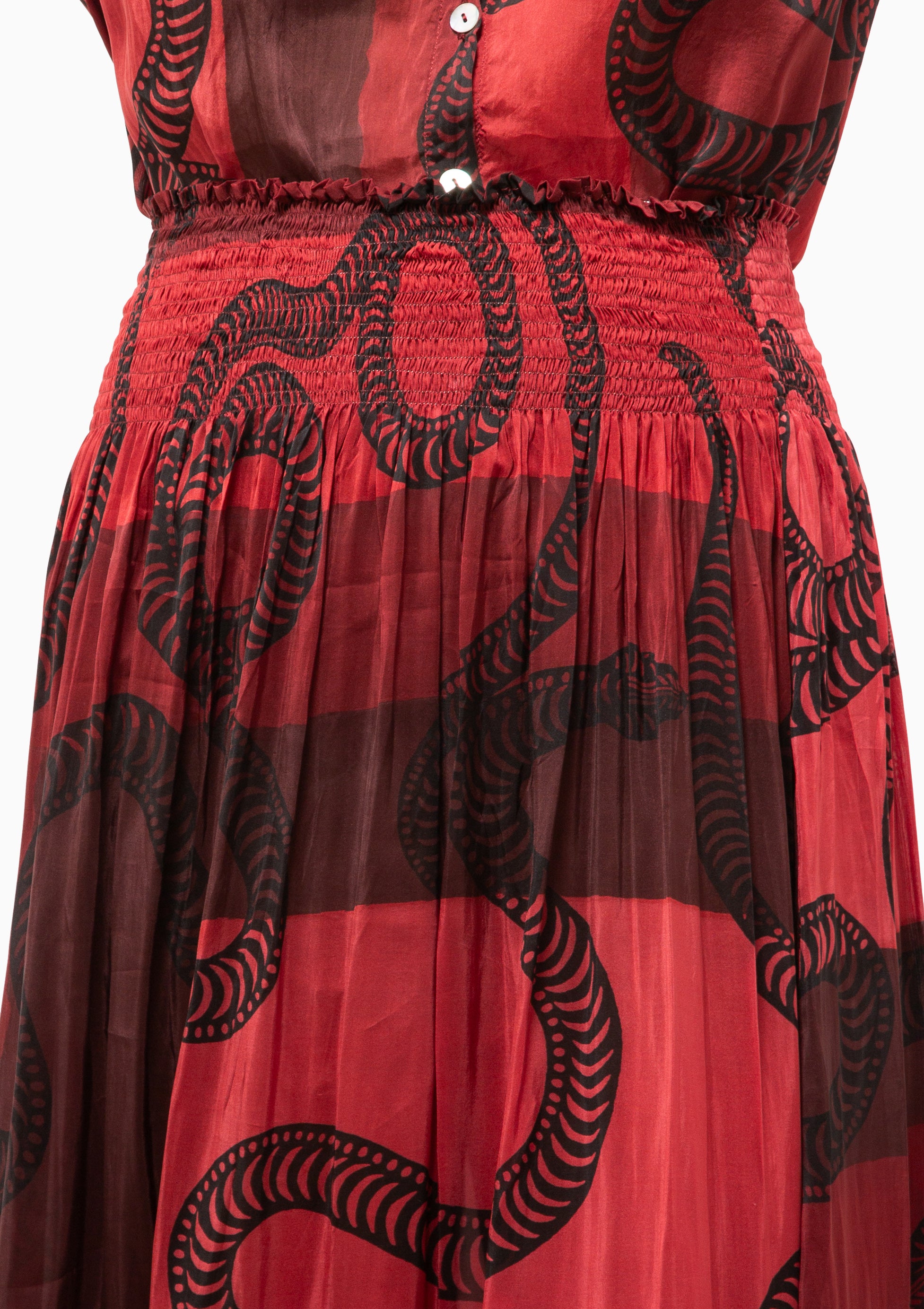 Bella Skirt | Ament Snake Oxblood