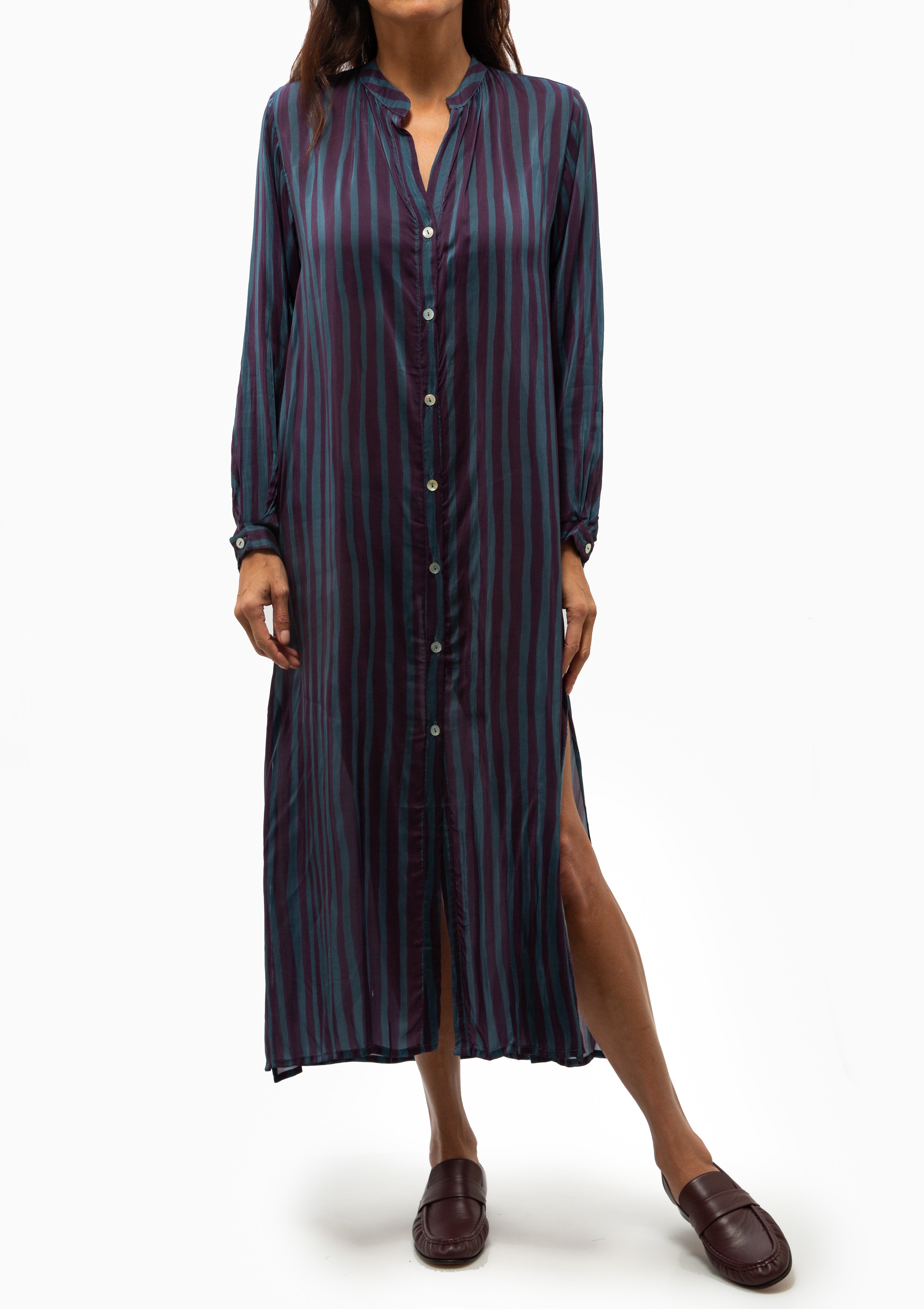 MB Dress | Petite Stripe Petroleum