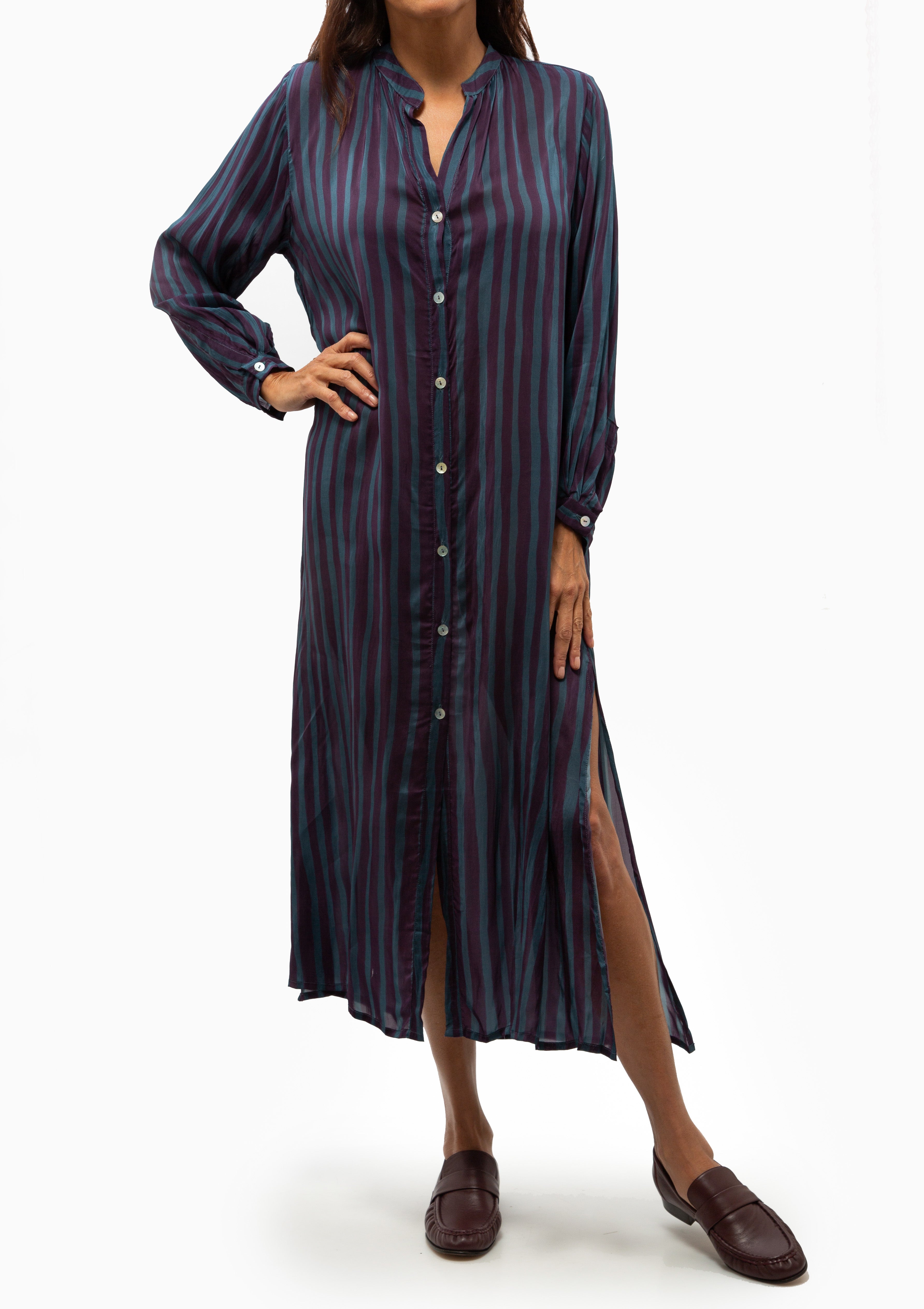 MB Dress | Petite Stripe Petroleum