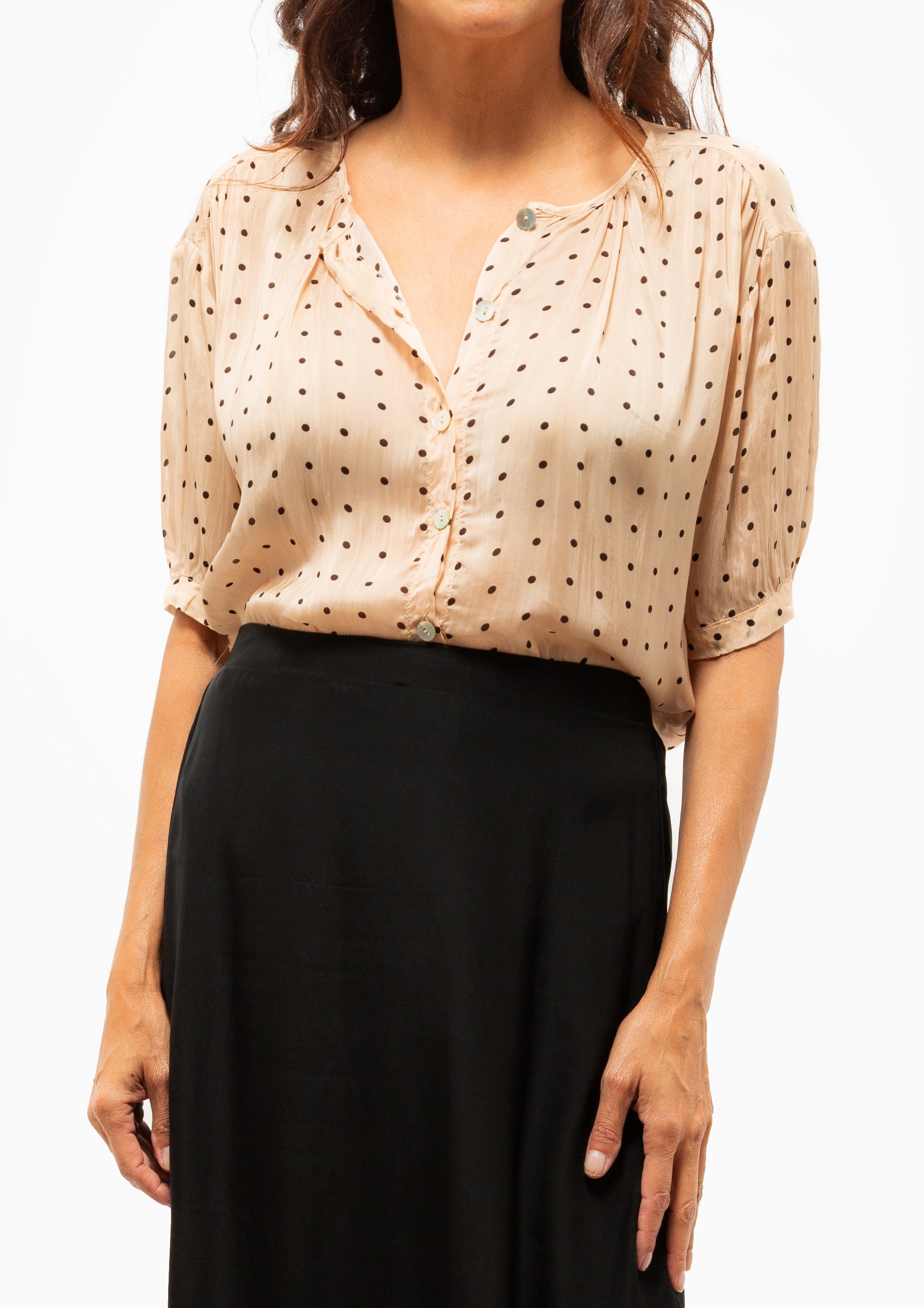 Violet Top | Polka Dot Crema