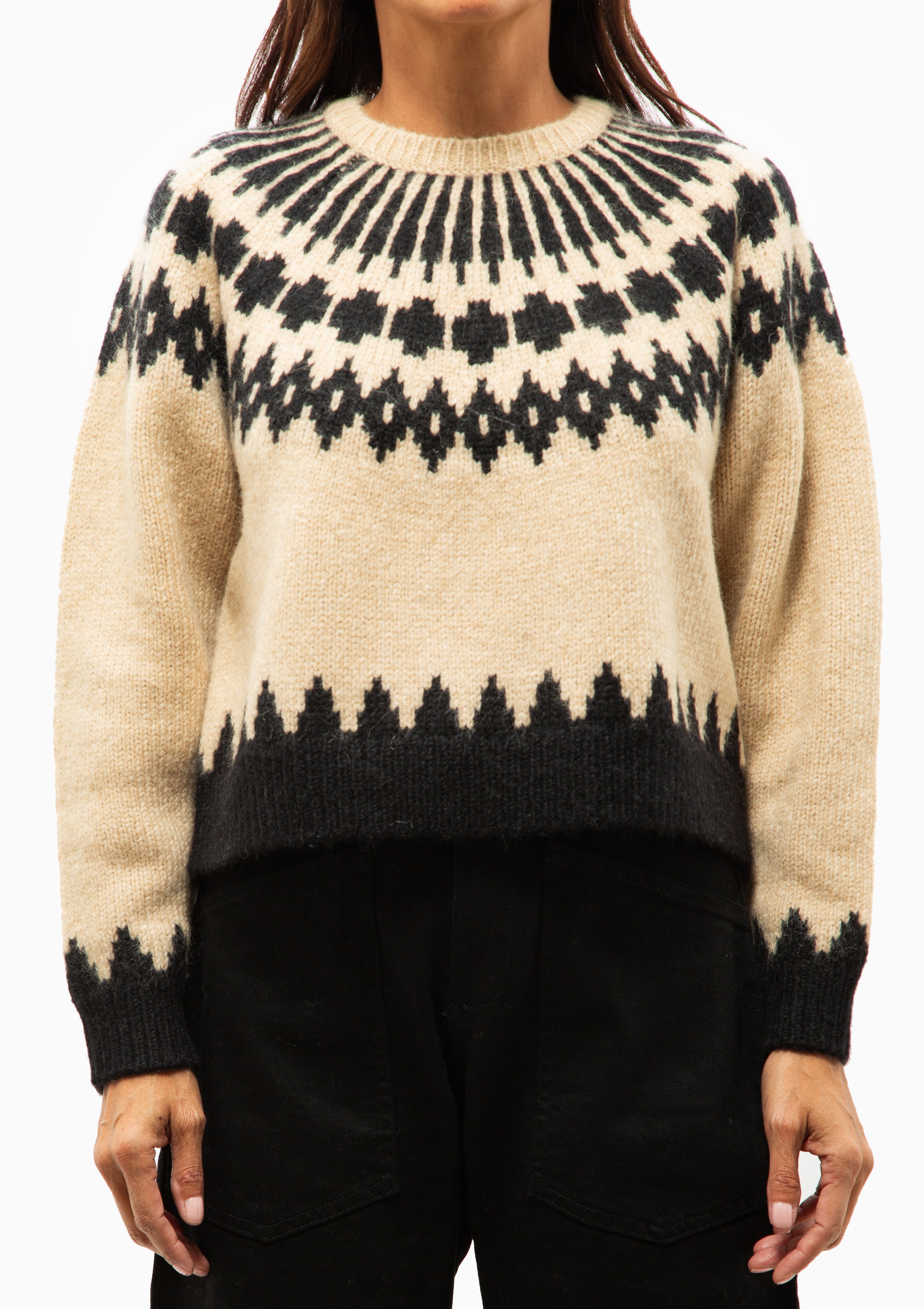 Alena Sweater | Light Camel Fair Isle