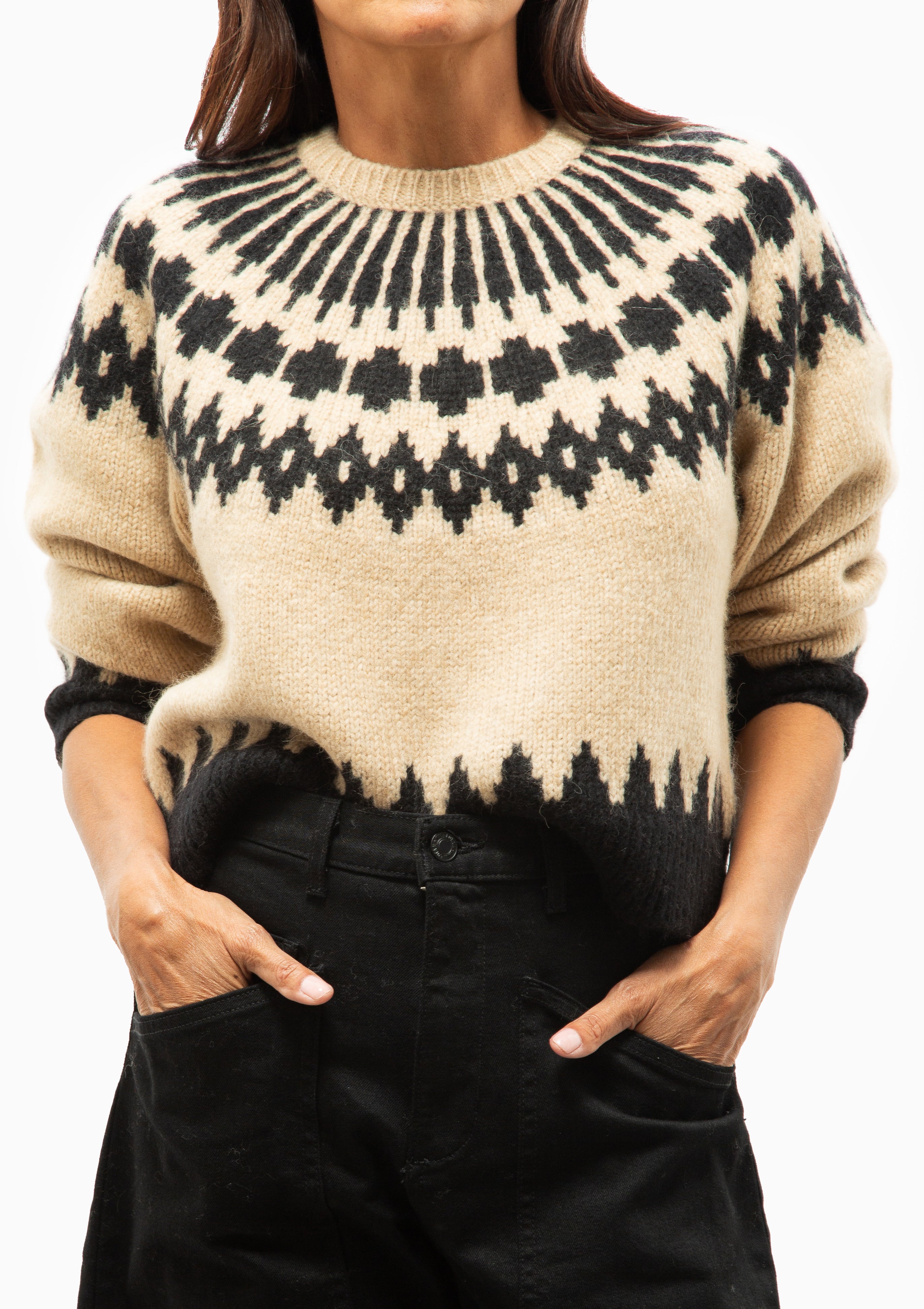 Alena Sweater | Light Camel Fair Isle