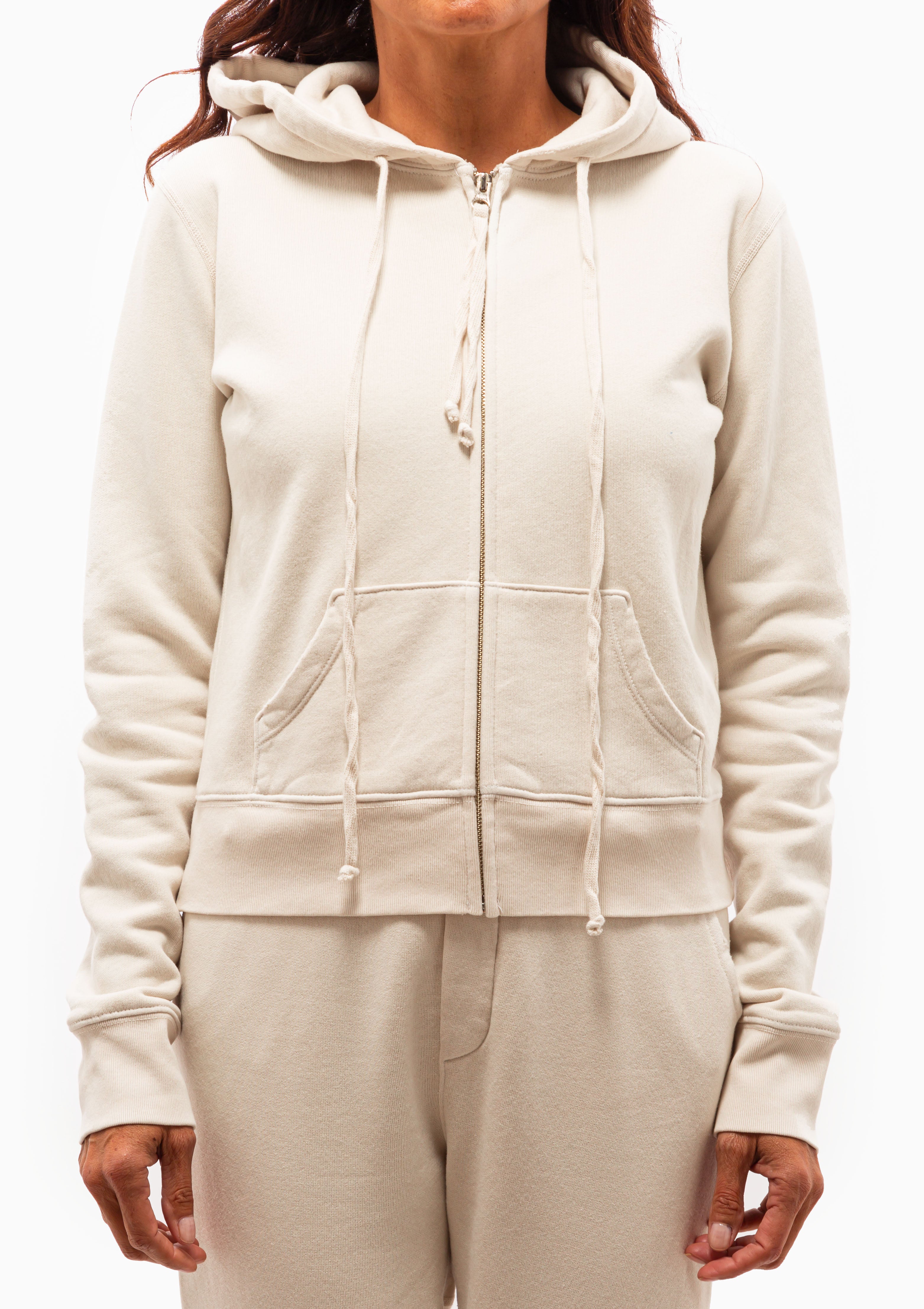 Callie Zip Up Hoodie | Chalk