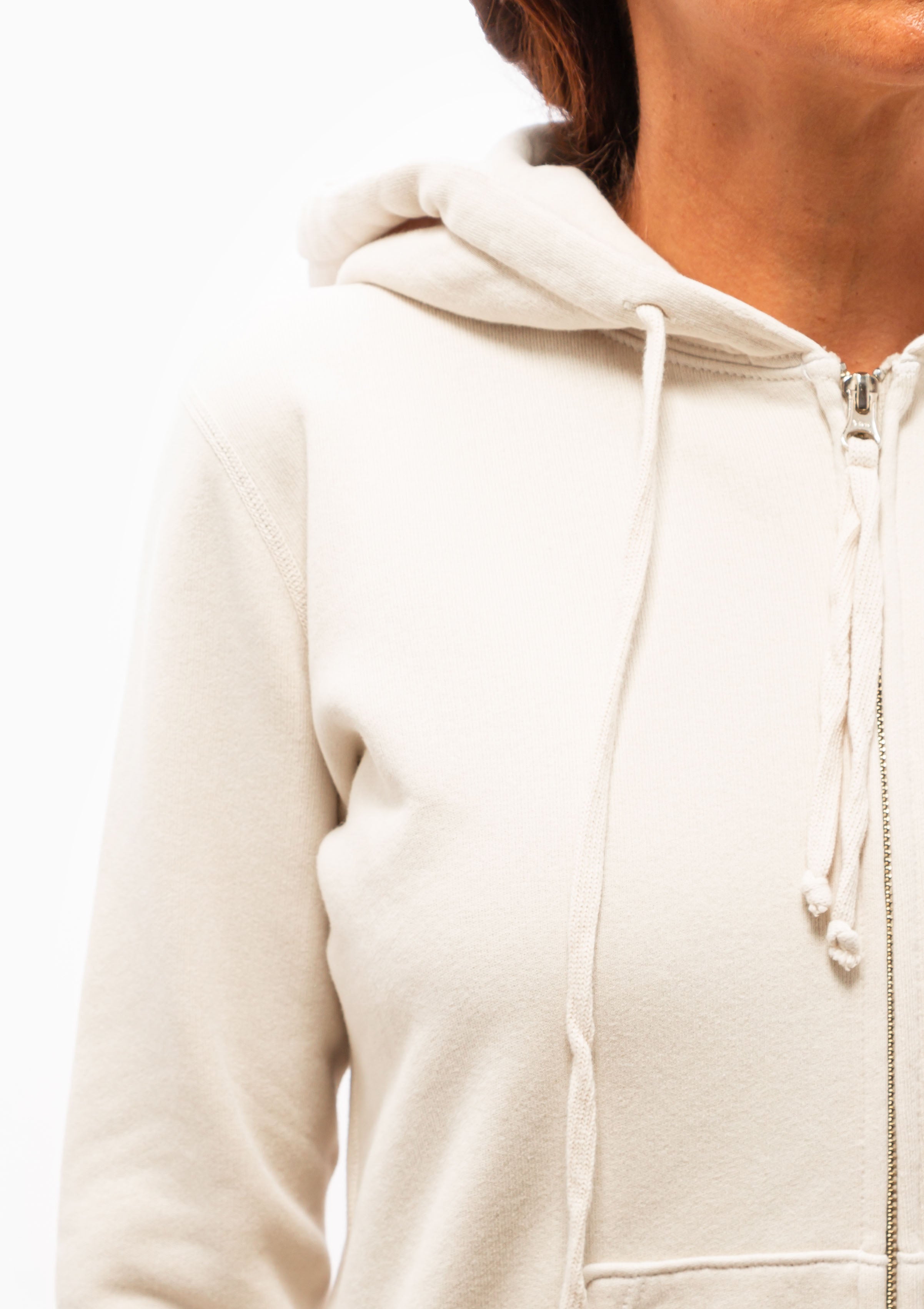Callie Zip Up Hoodie | Chalk