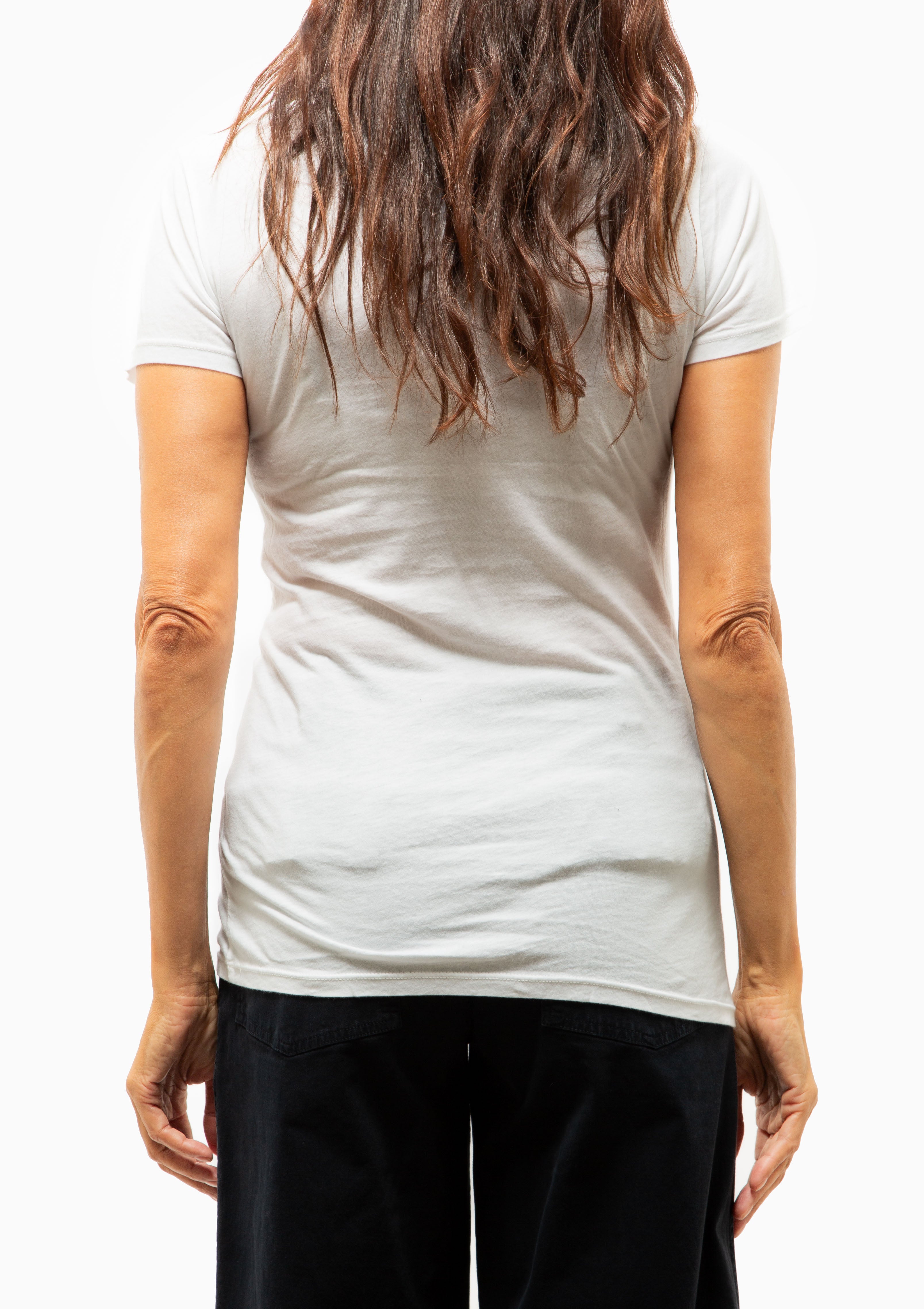 Carol V-Neck Tee | White