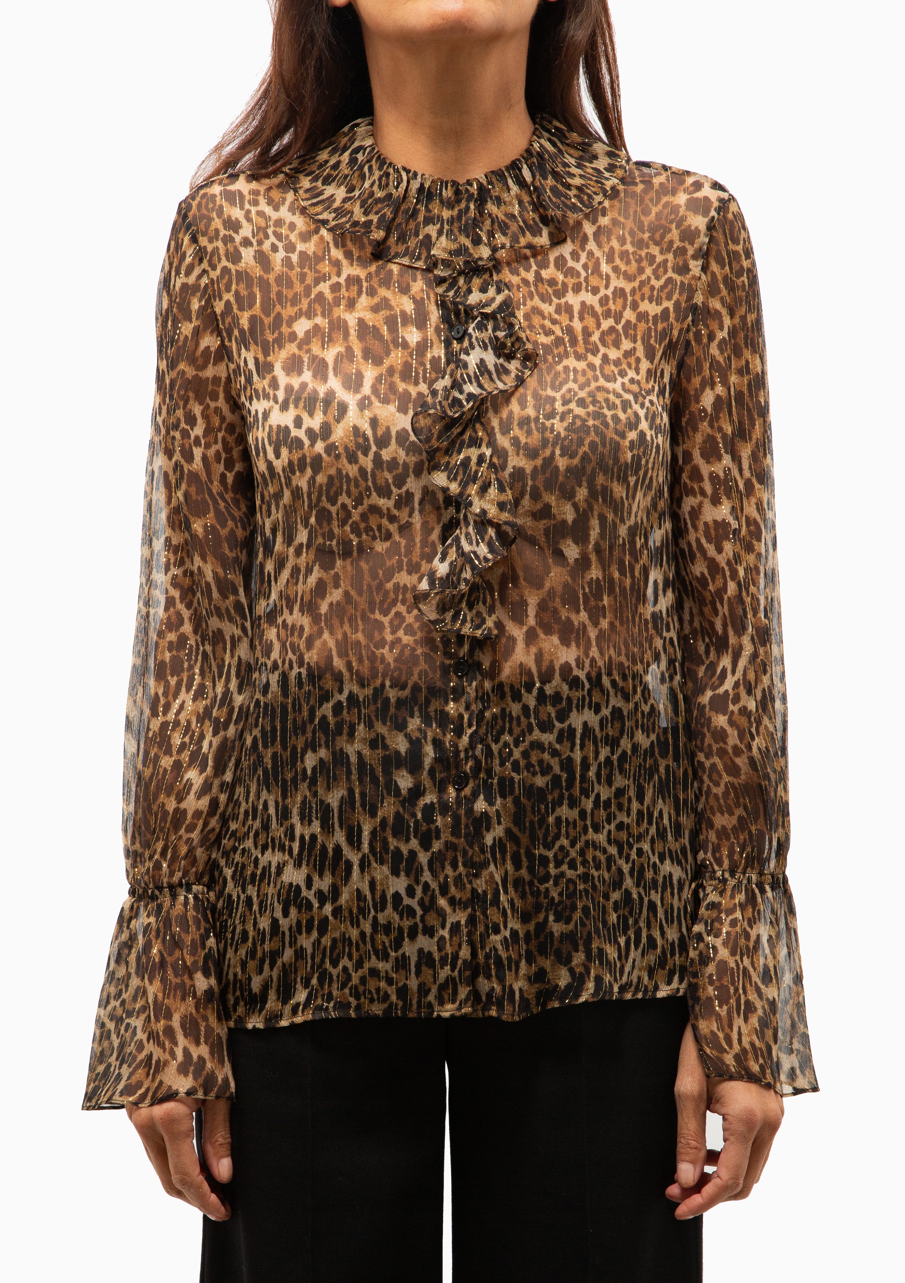 Cecily Shirt | Lurex Leopard