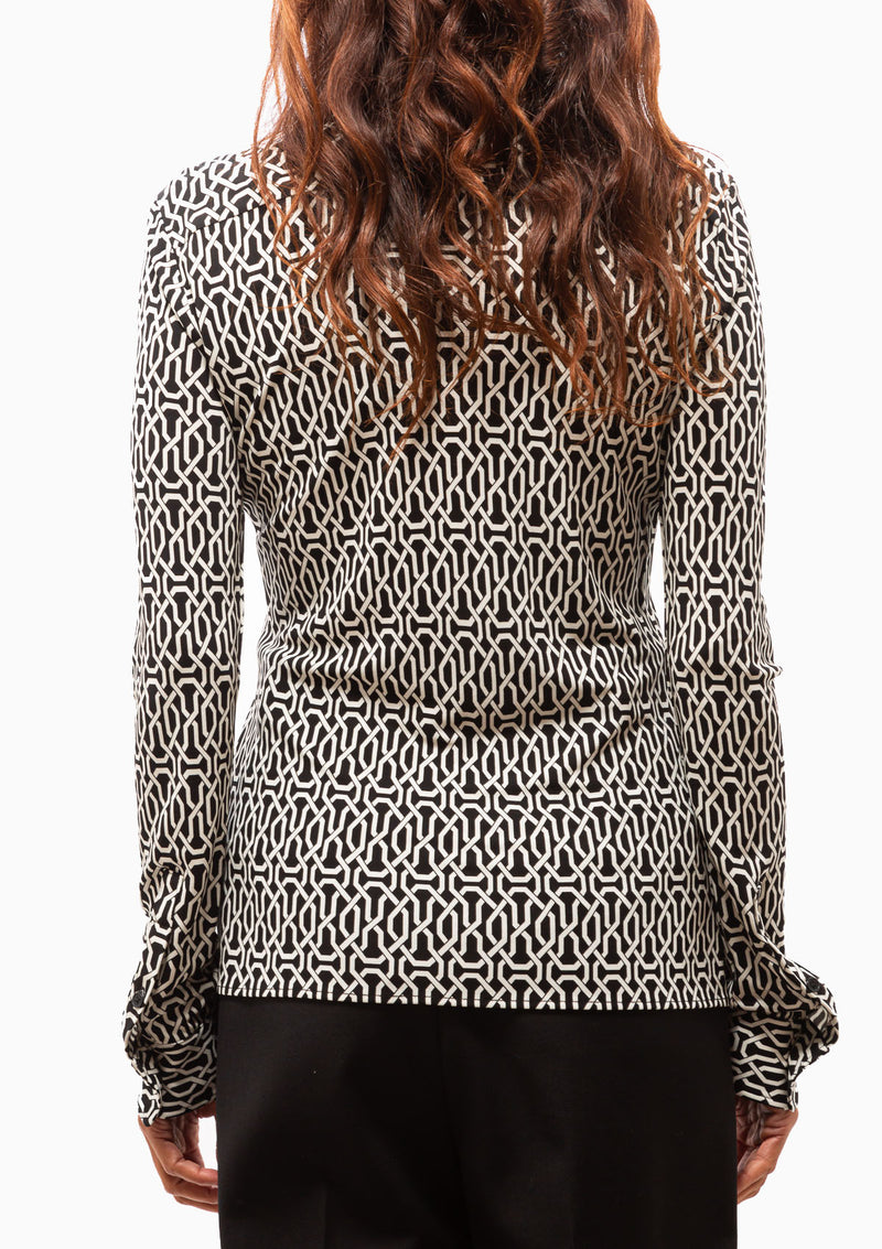 Celestine Shirt | Art Deco Black/Ivory
