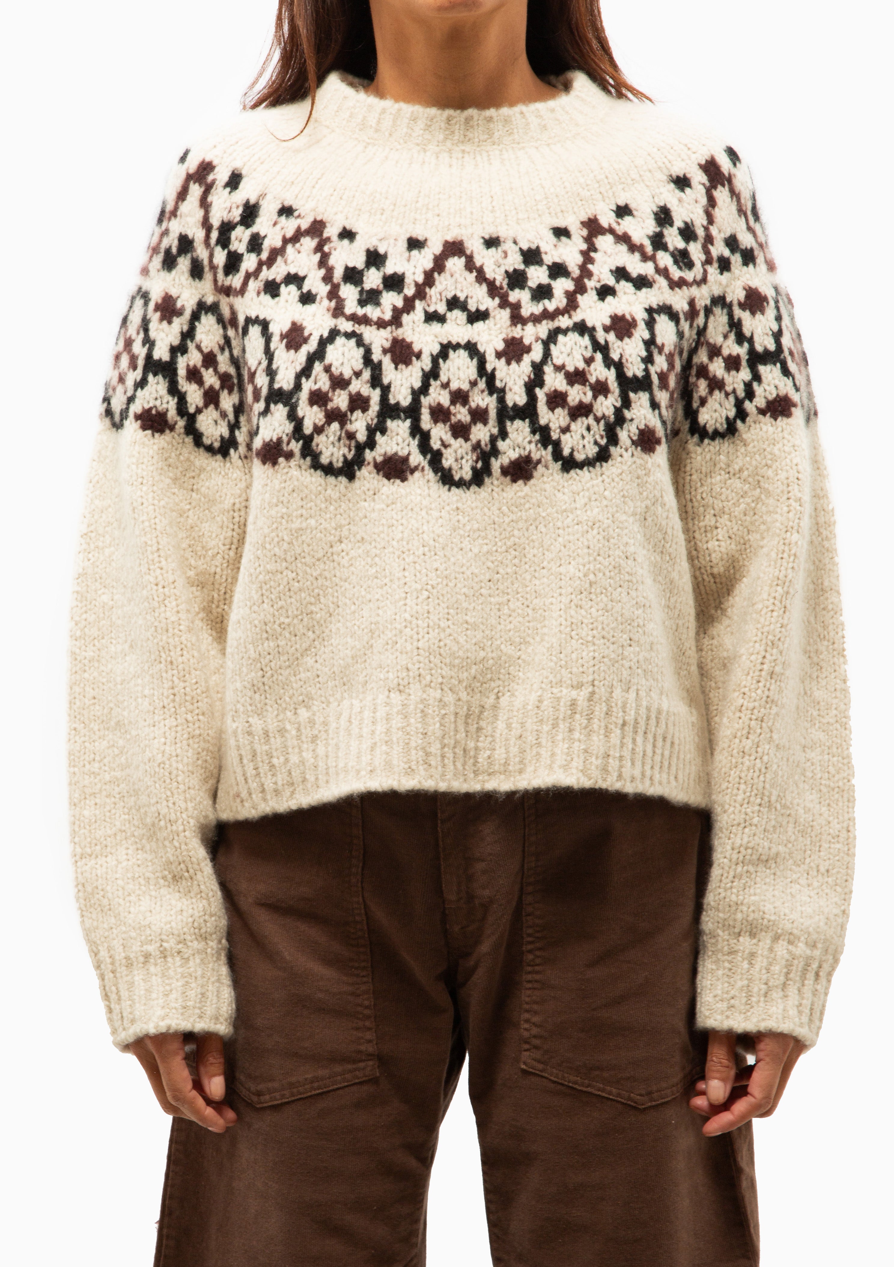 Chrissy Sweater | Beige Melange Fair Isle