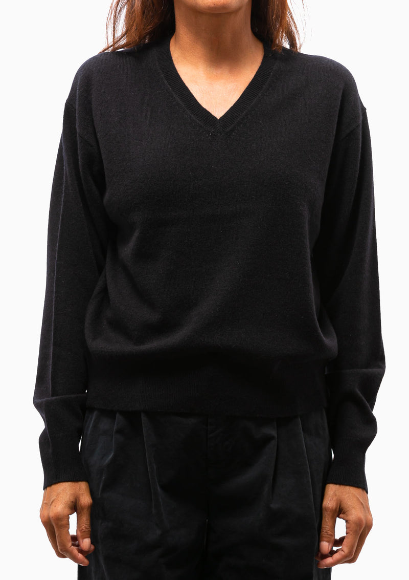 Edith V-Neck Sweater | Dark Navy