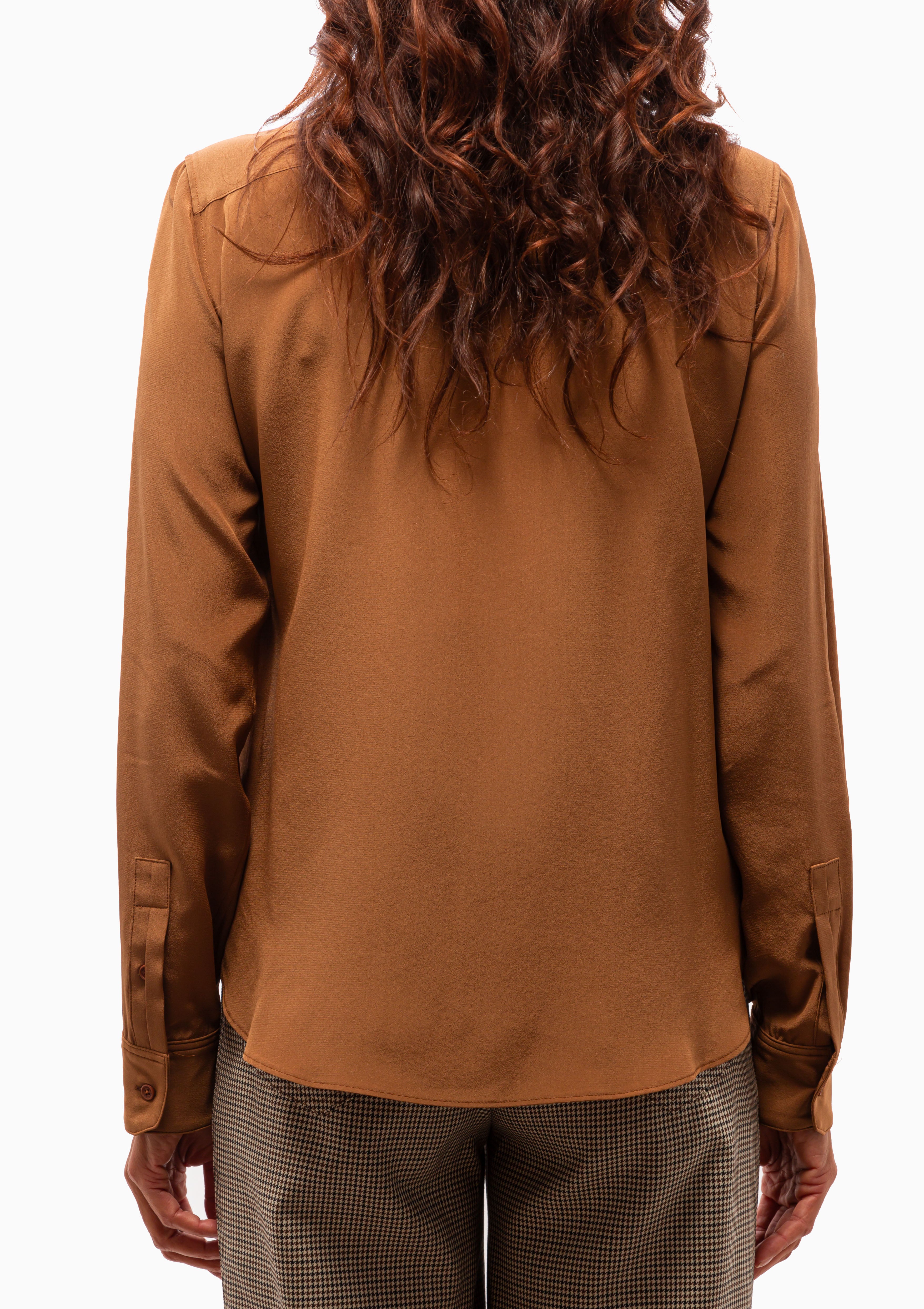 Gaia Silk Slim Shirt | Copper