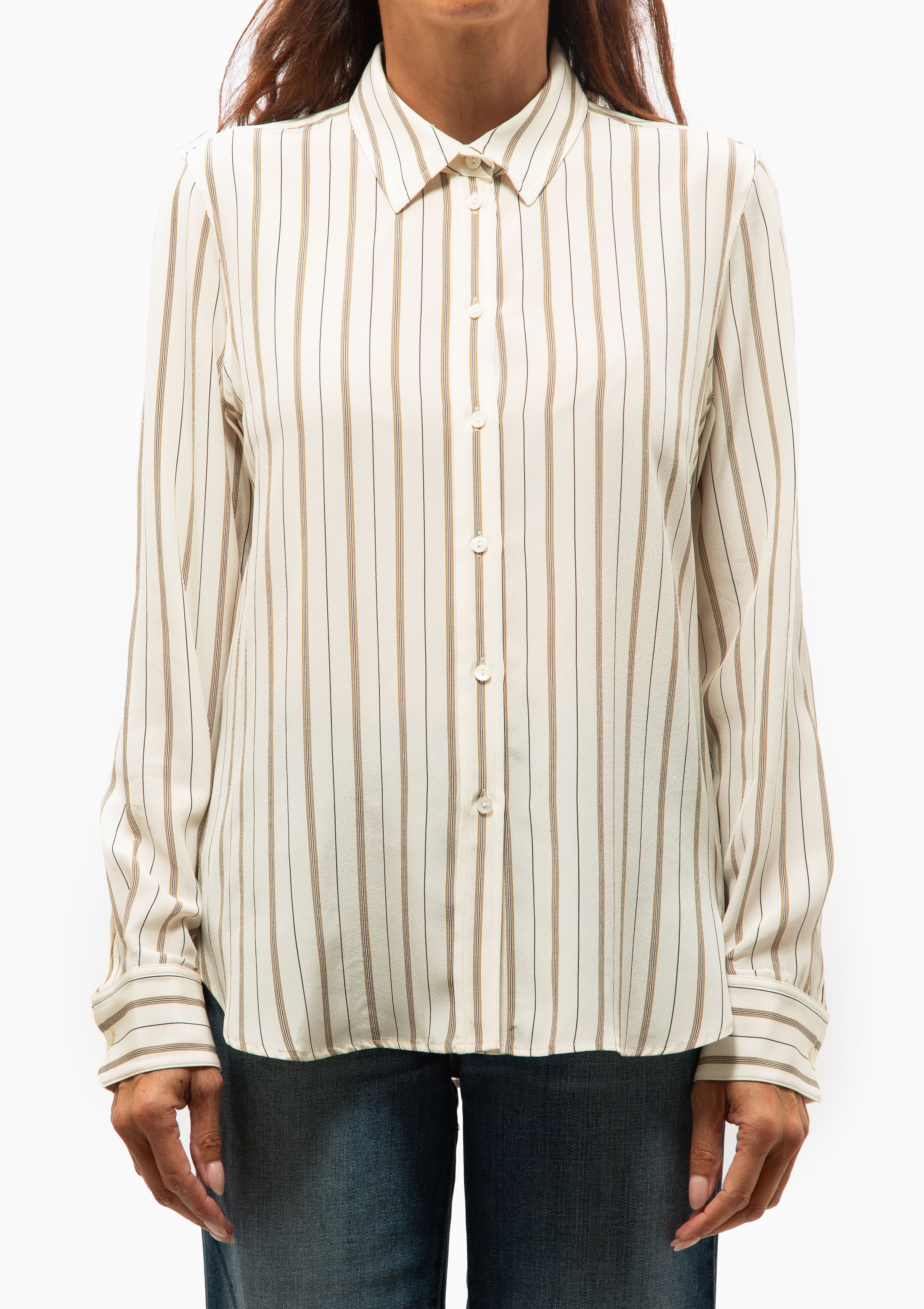Gaia Slim Shirt | Brandy Stripe