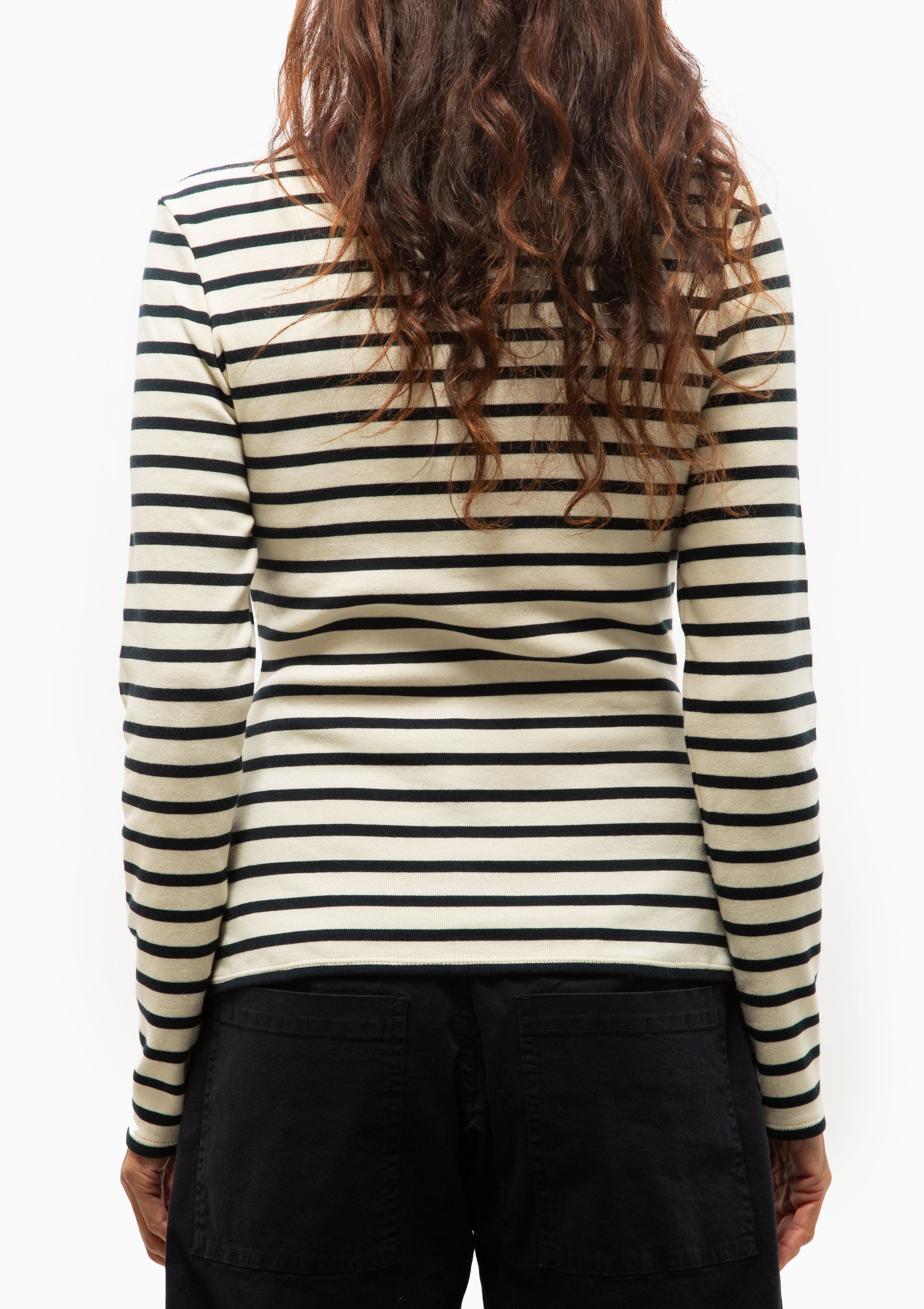 Jordan Henley Tee | Ecru/Black Stripe