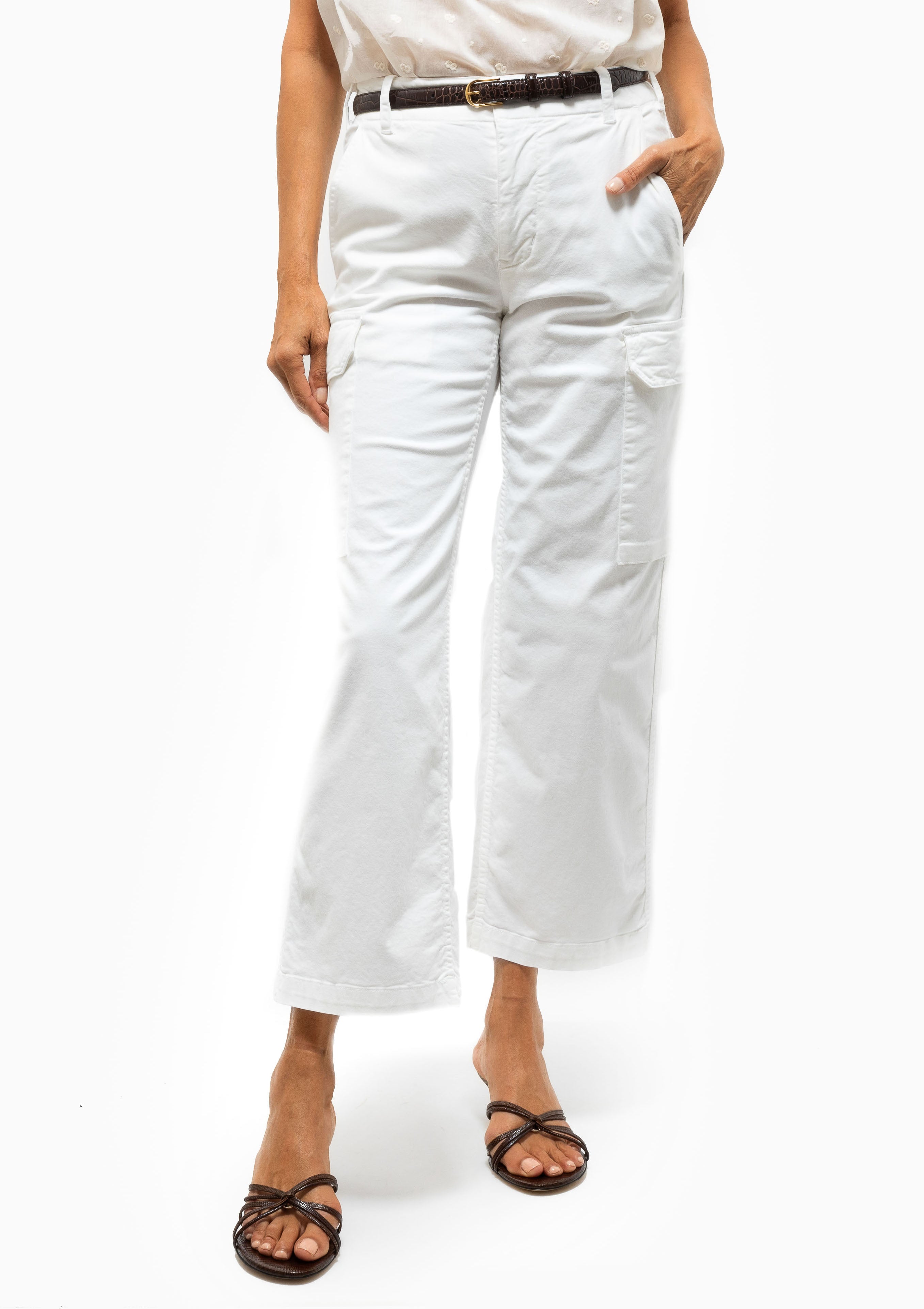 Leofred Cargo Pant | White