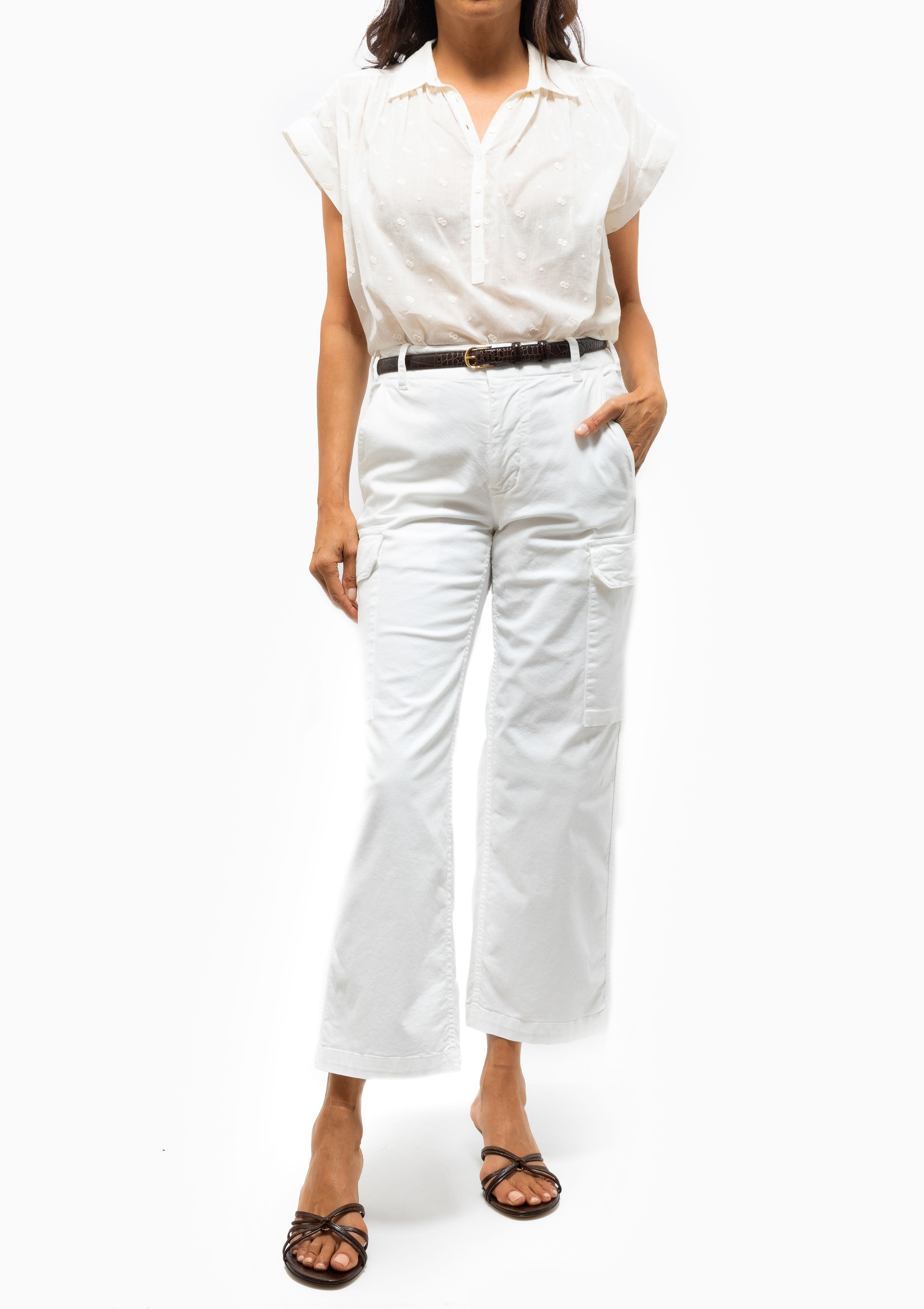 Leofred Cargo Pant | White