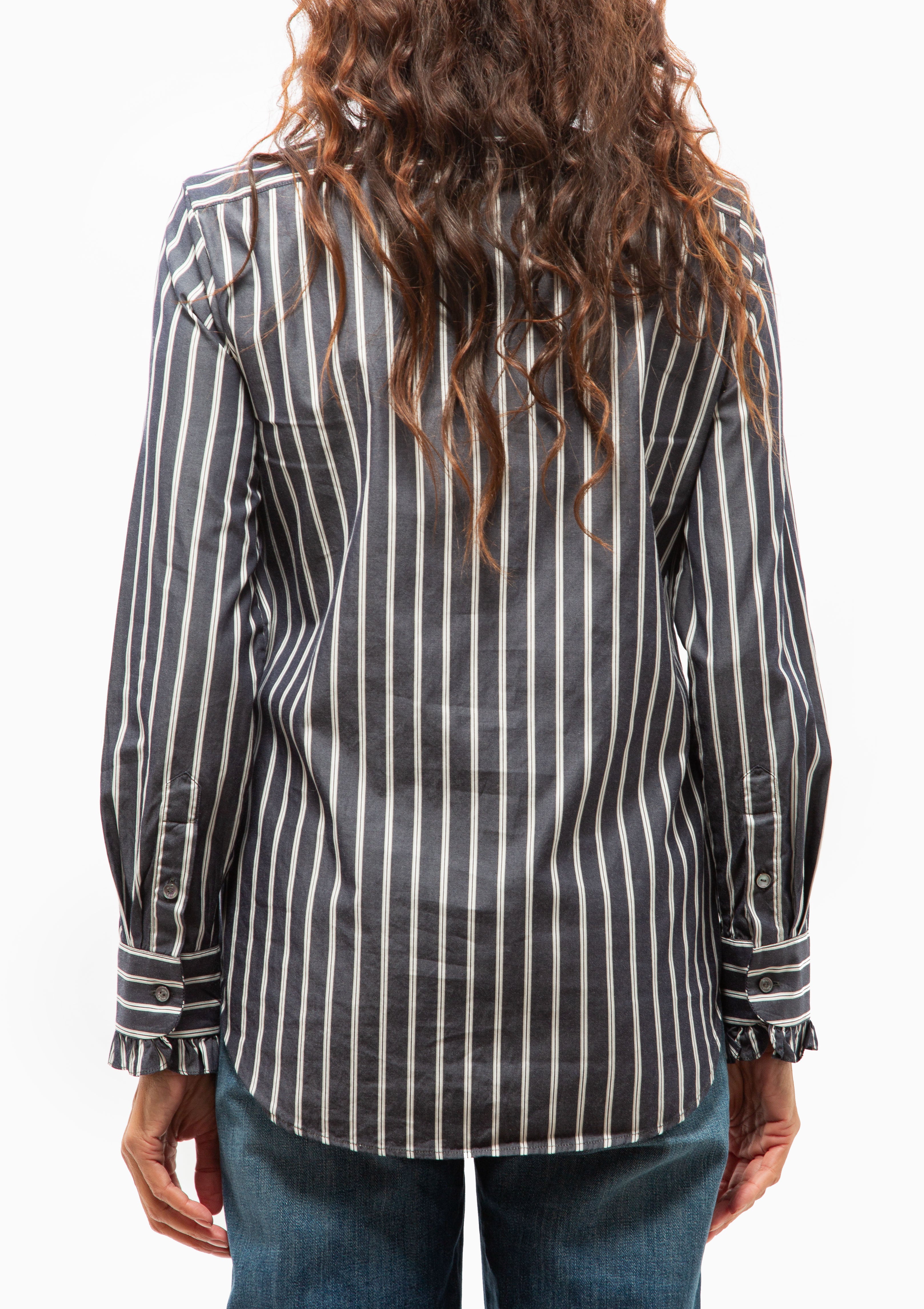 Lydia Shirt | Charcoal Stripe