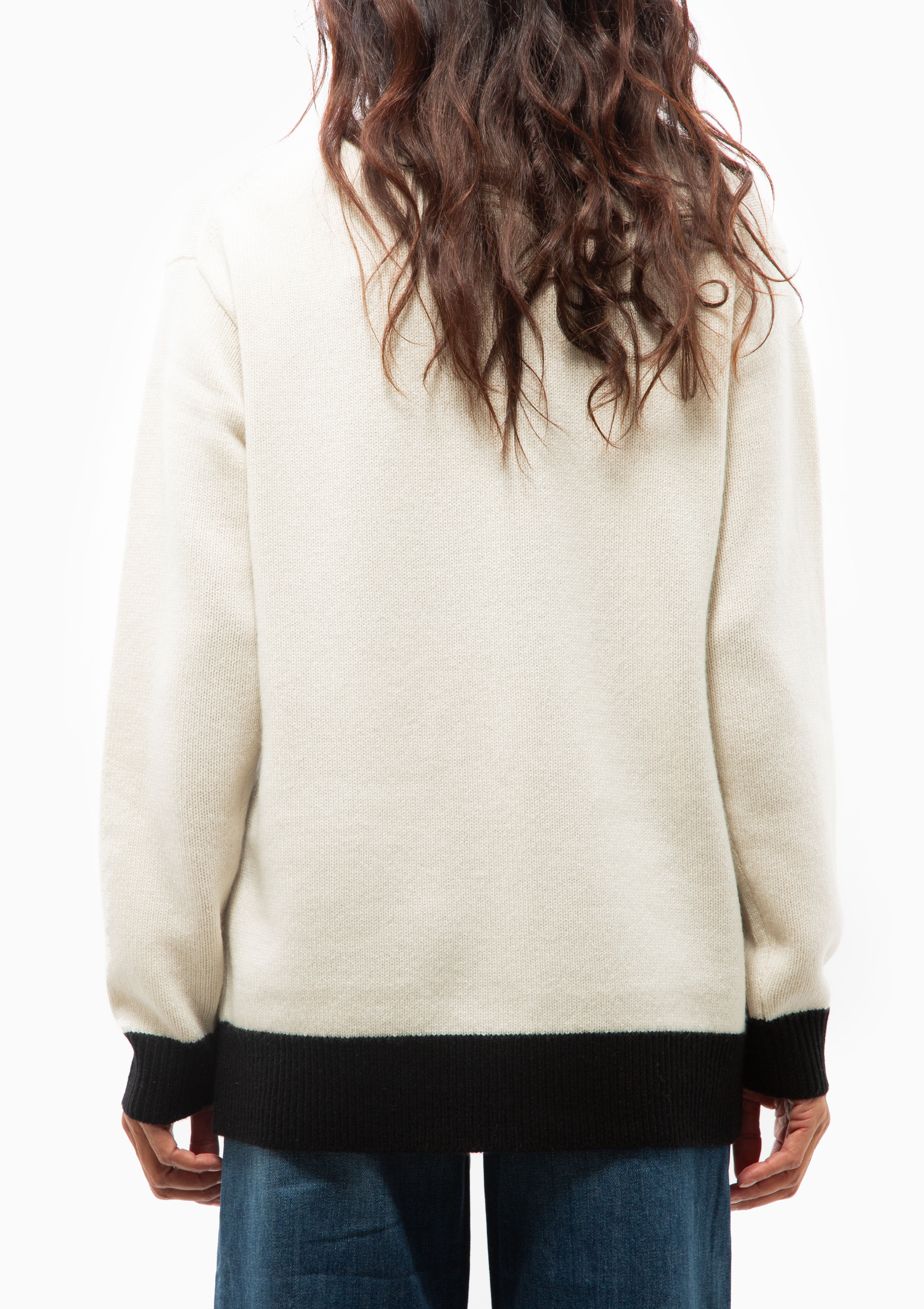 Neshat Cardigan | Ivory/Black