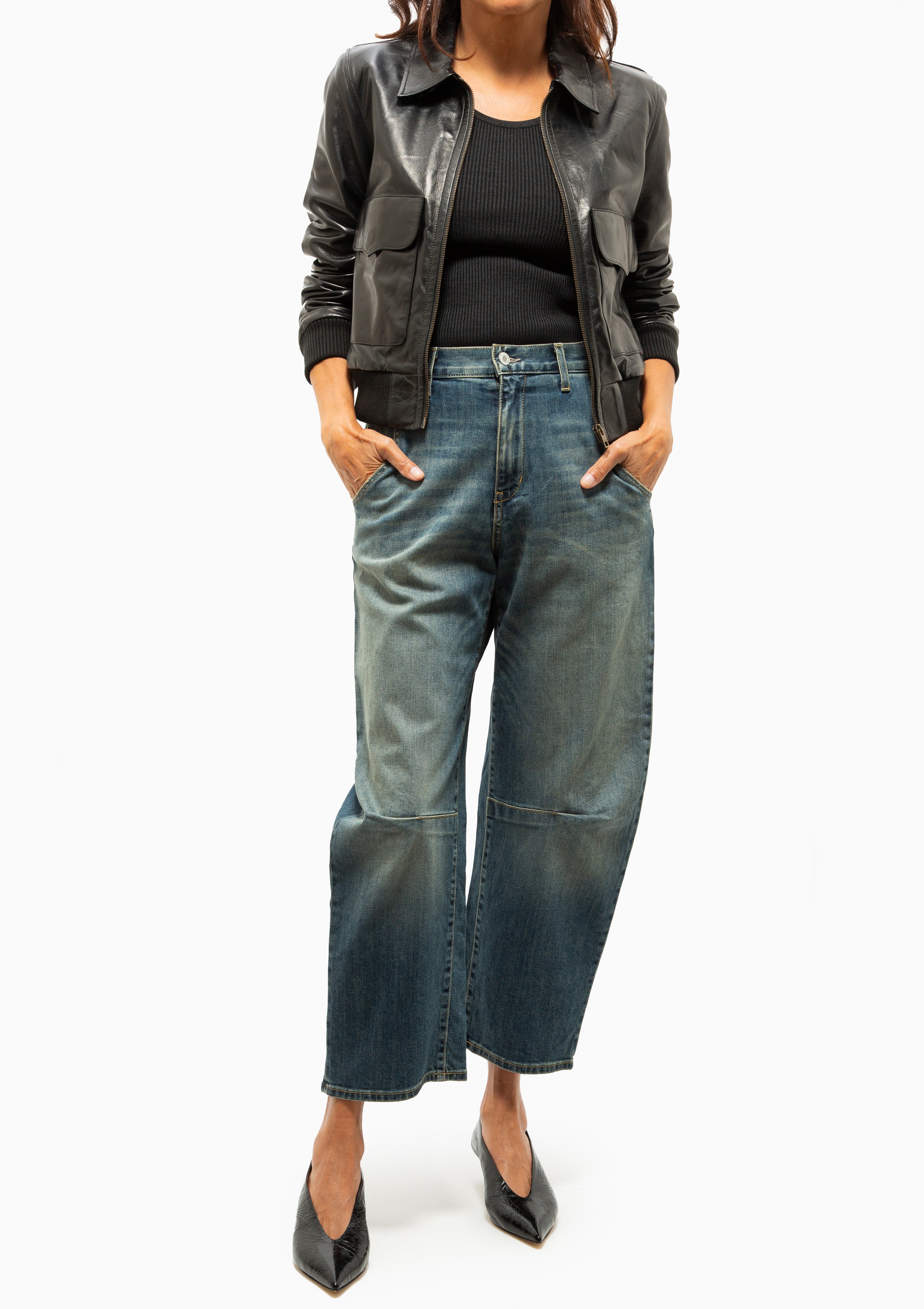 Redley Leather Bomber Jacket | Black
