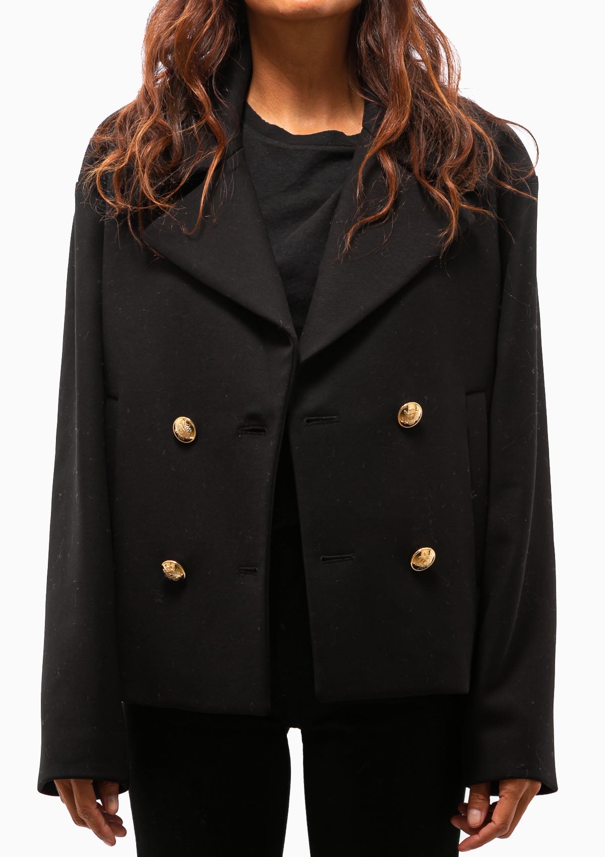 Cleophee Short DB Coat | Black