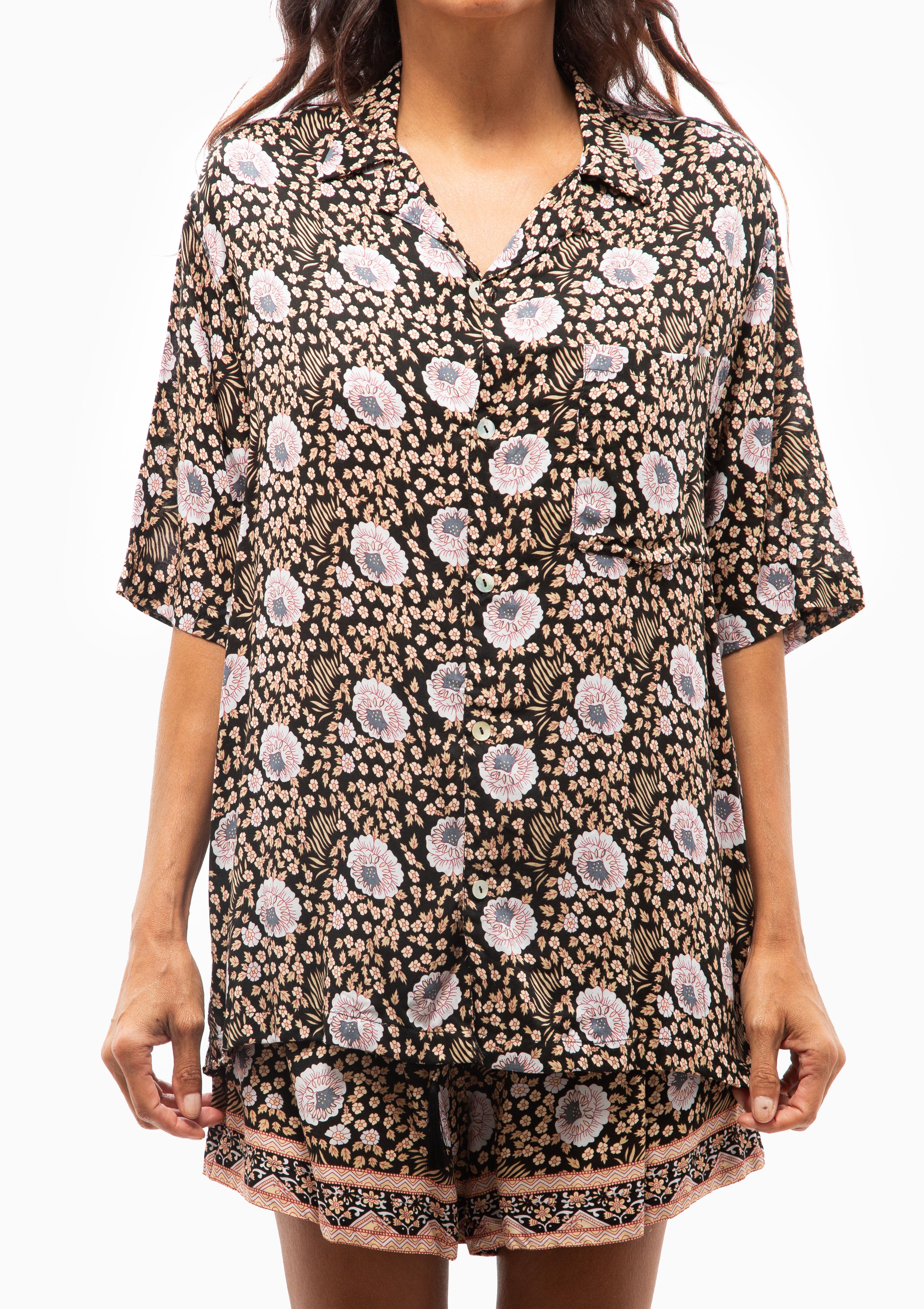 Kevin Shirt | Vintage Flowers Sepia