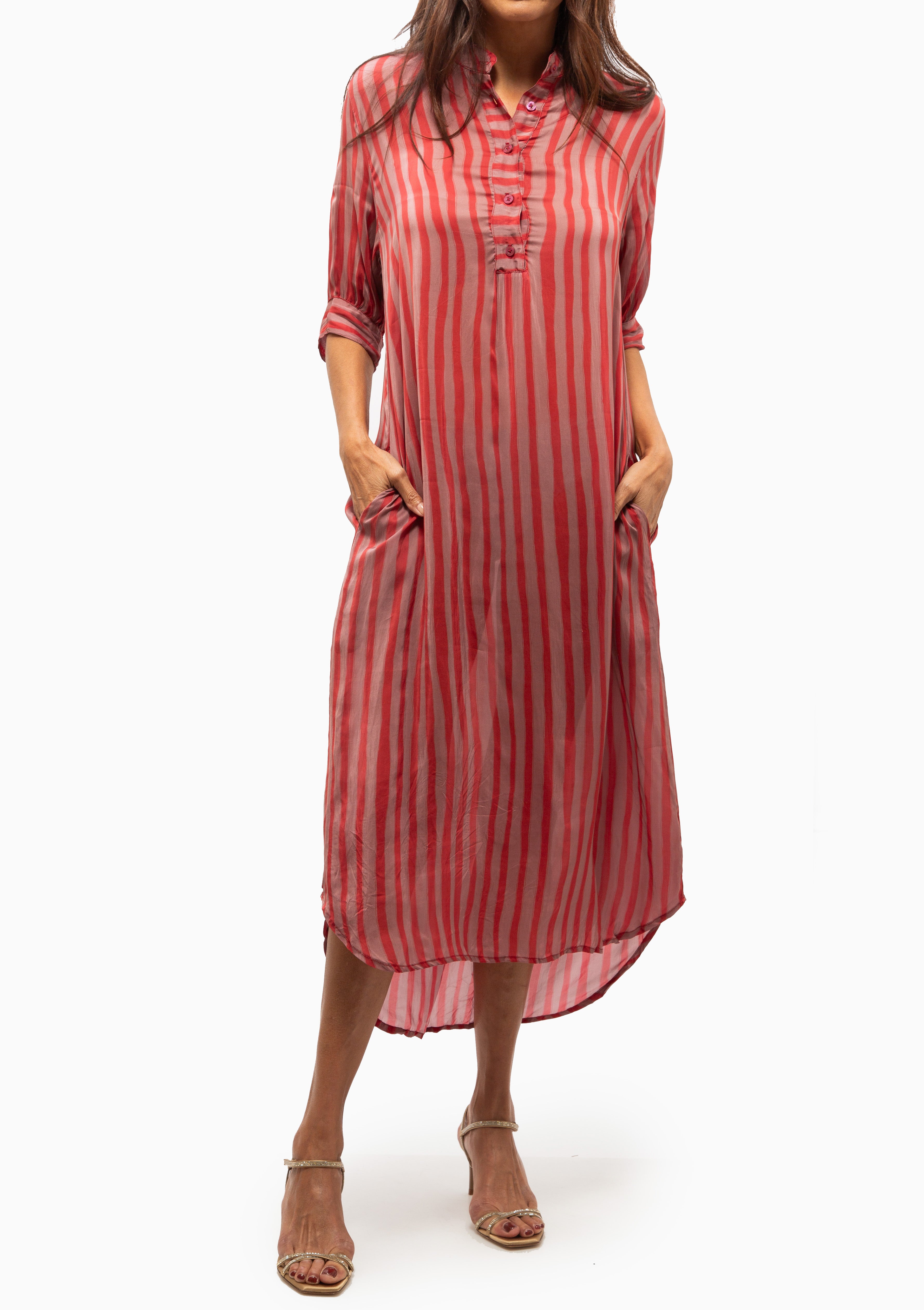 Lulu Dress | Petite Stripe Rhubarb