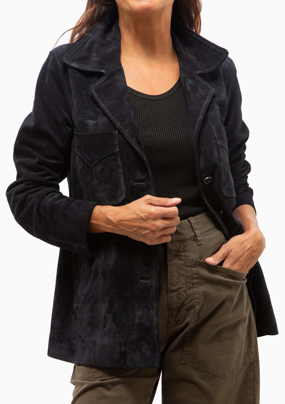 Dominic Suede Jacket | Midnight