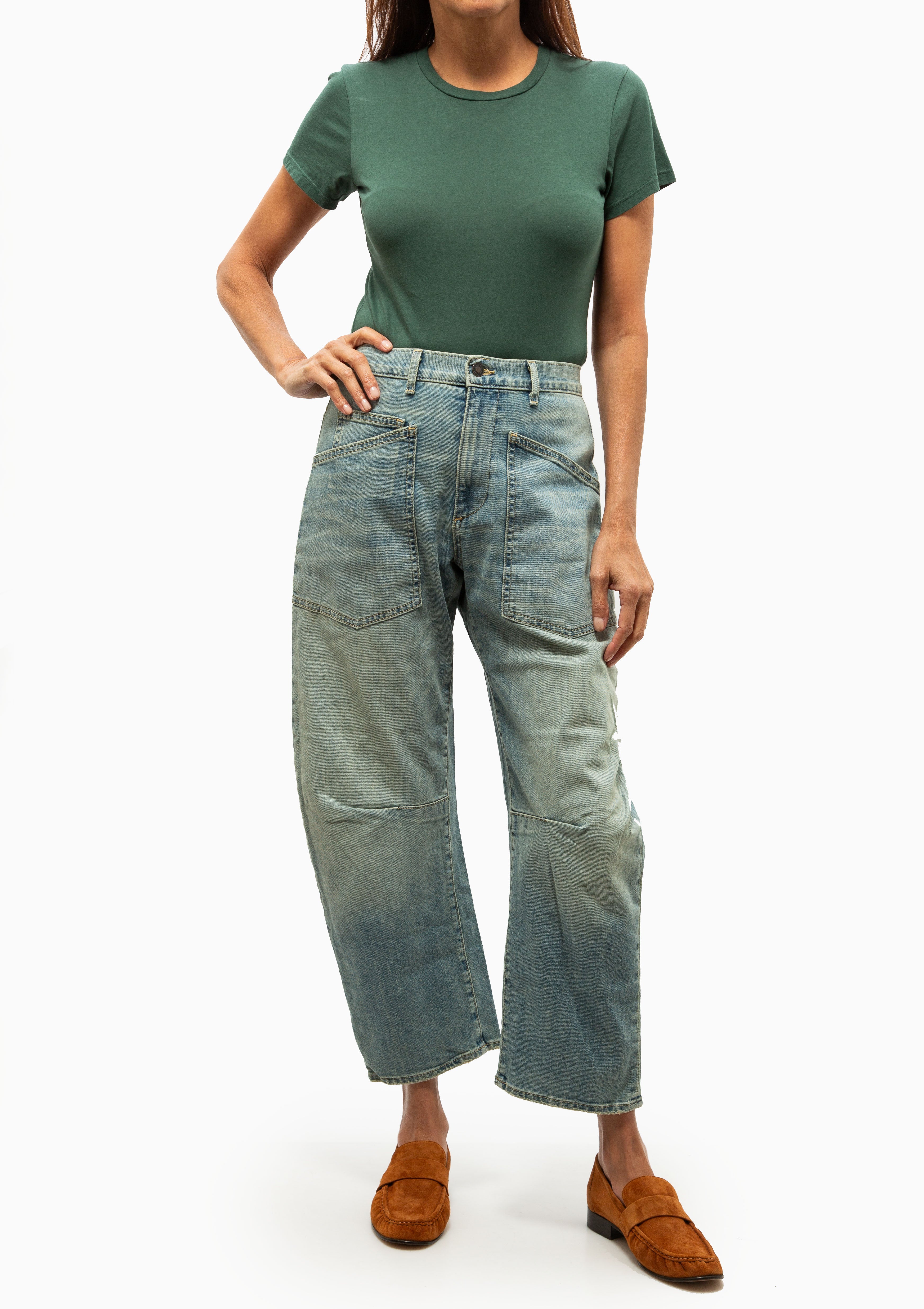 Lana Crewneck Tee | Evergreen