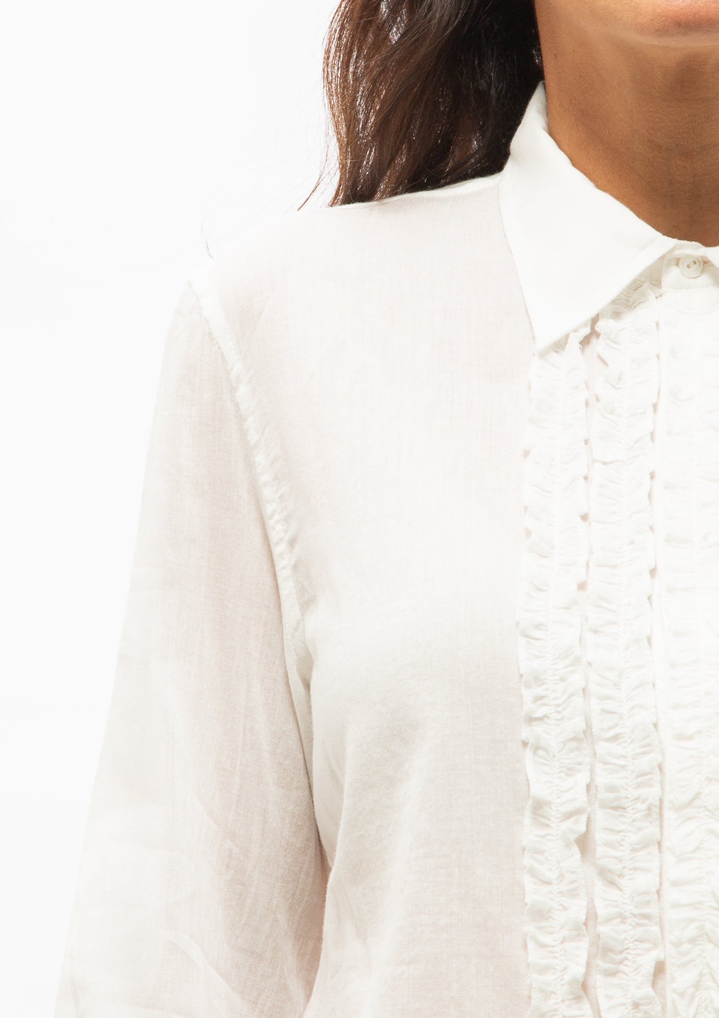 Nathael Ruffle Shirt | Ivory