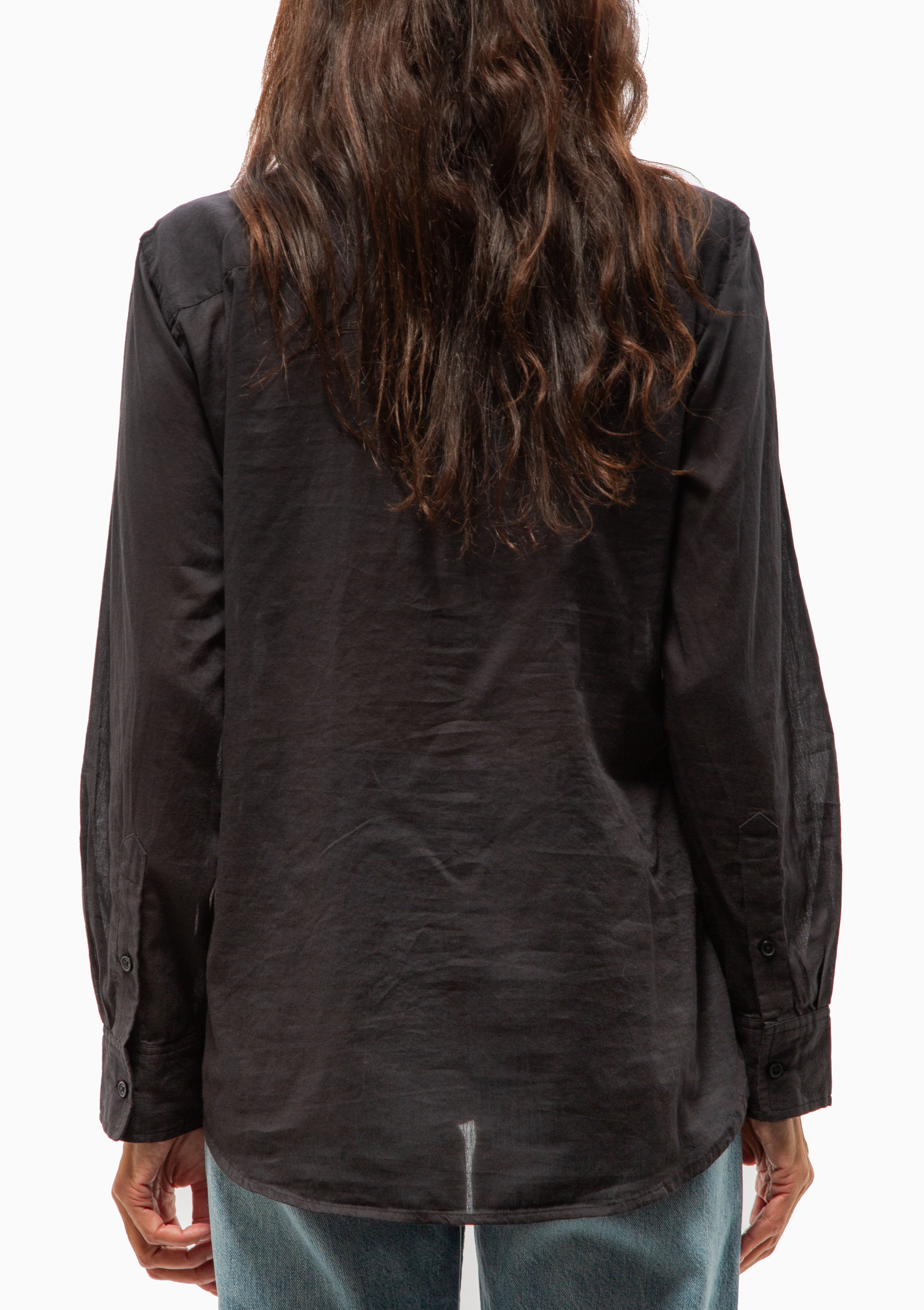 Nathael Ruffle Shirt | Midnight