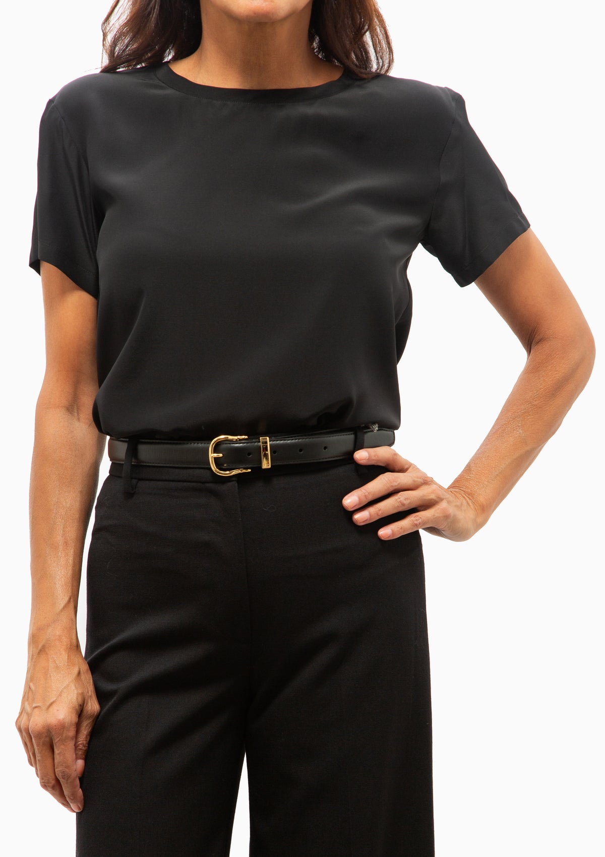 Reade Silk Top | Black