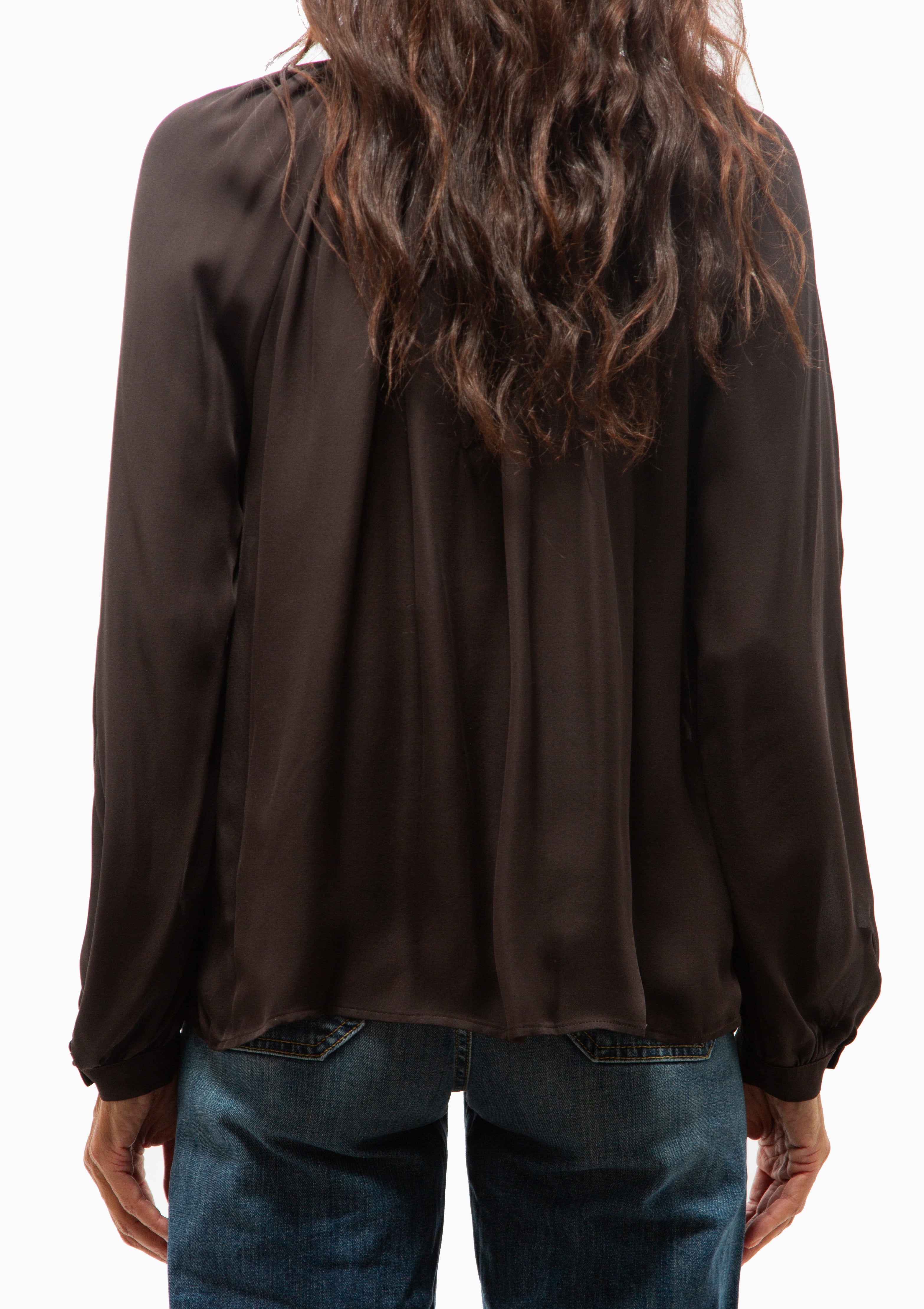 Saint Tropez Silk Blouse | Chocolate Brown