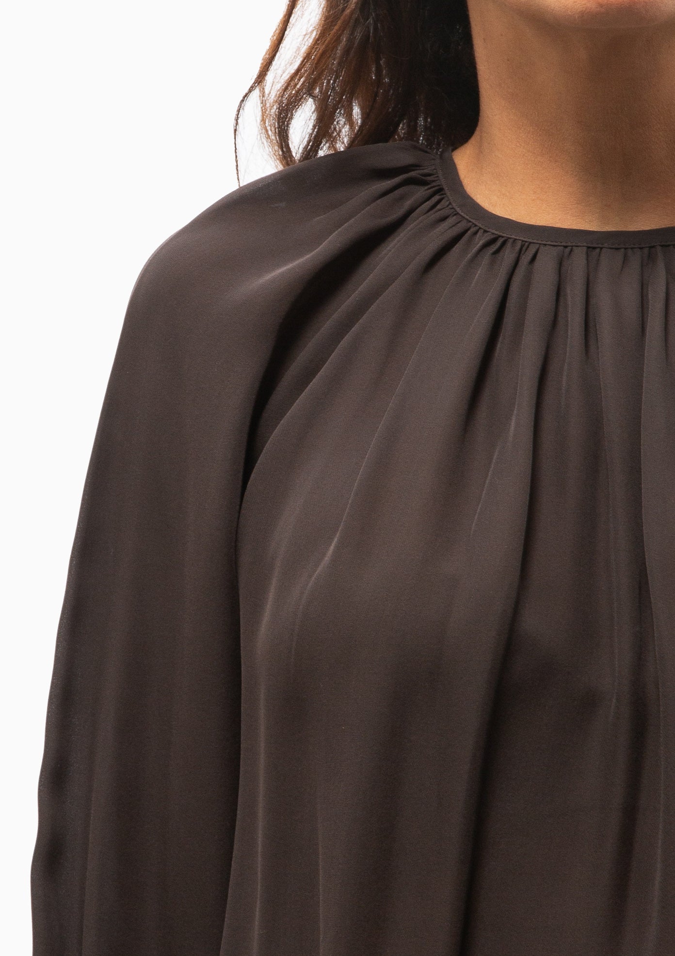 Saint Tropez Silk Blouse | Chocolate Brown