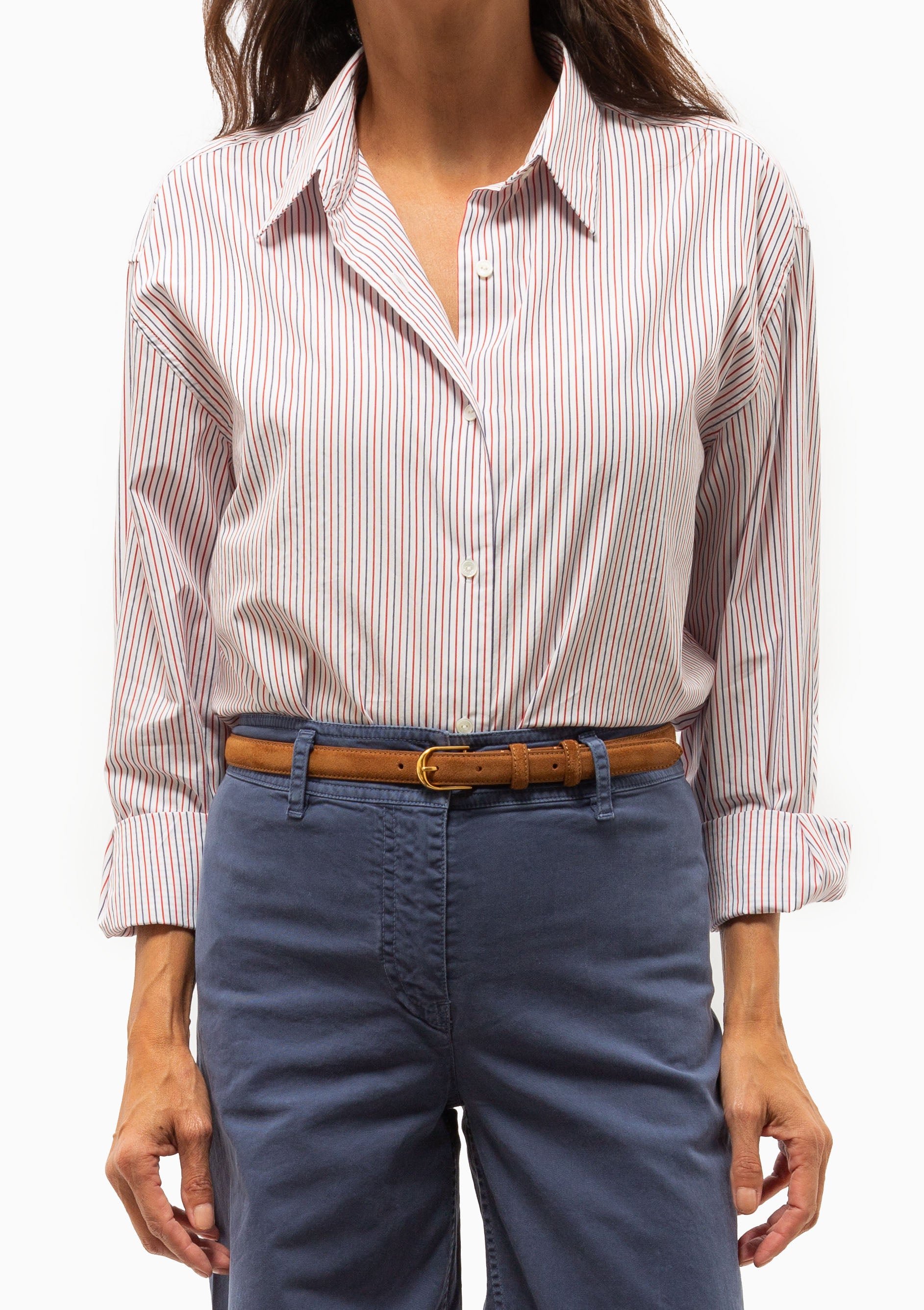 Yorke Shirt | Red/Blue Stripe
