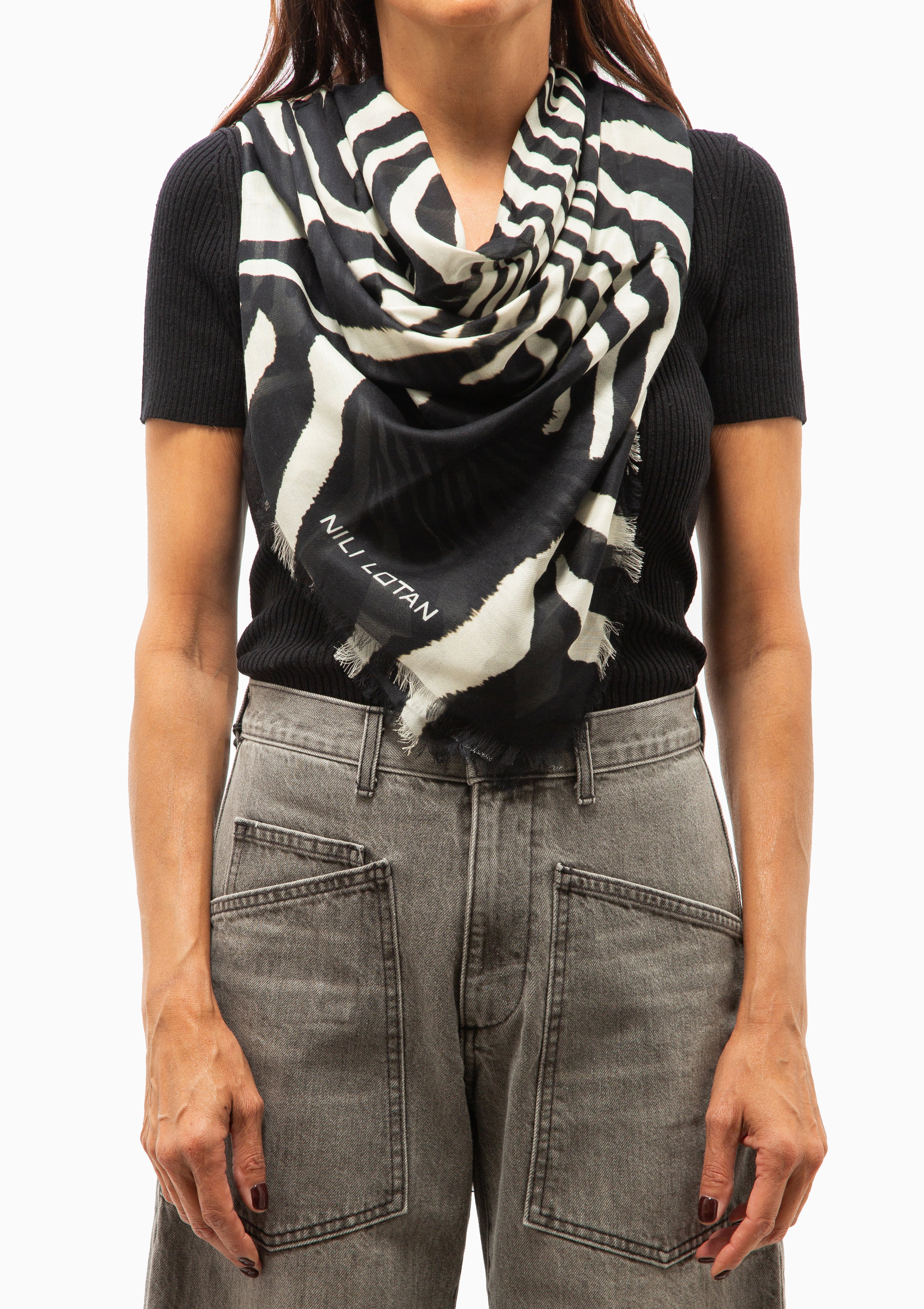 Zebra Cashmere Scarf | Zebra Print
