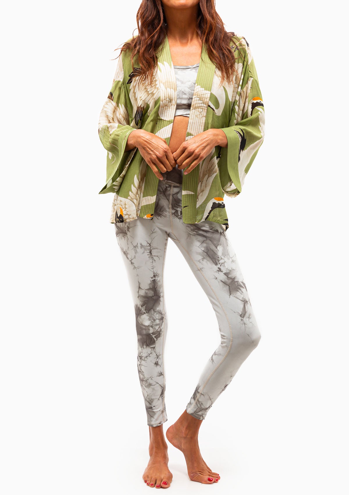 Heron Short Kimono | Green