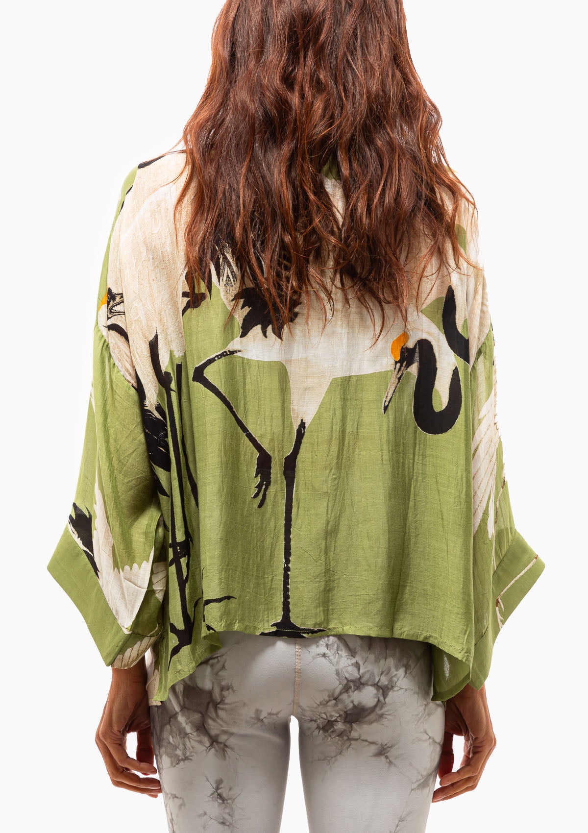 Heron Short Kimono | Green